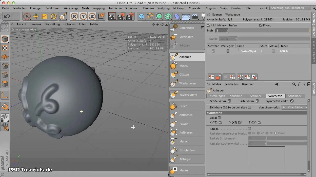 Using symmetry in sculpting in CINEMA 4D Using Symmetry in Sculpting in CINEMA 4D