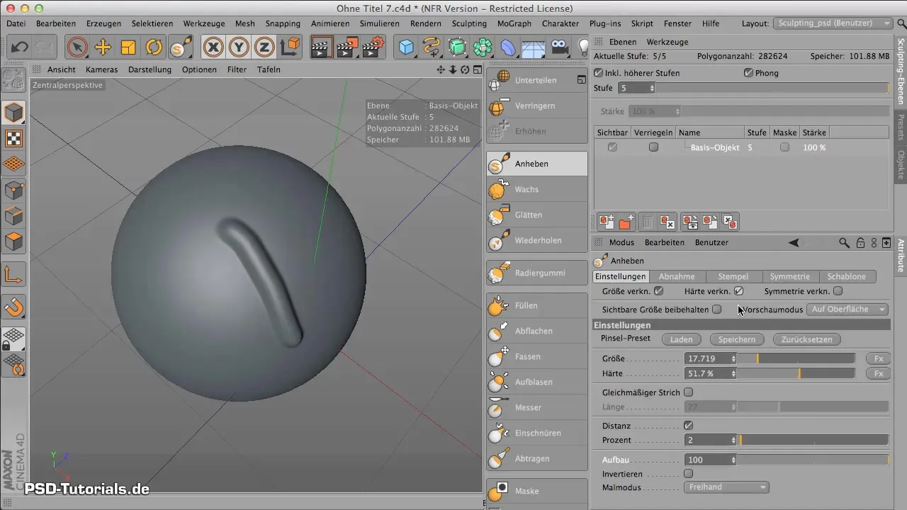 Using symmetry while sculpting in CINEMA 4D Using symmetry in sculpting in CINEMA 4D