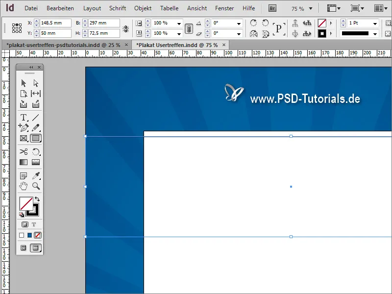 Membuat desain poster di Adobe InDesign - Bagian 2: Efek Pita.