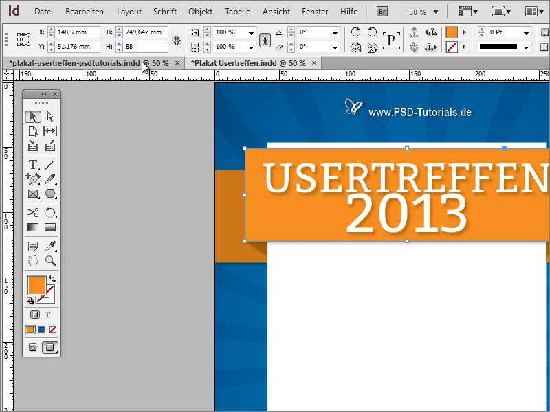 Membuat desain poster di Adobe InDesign - Bagian 2: Efek Pita