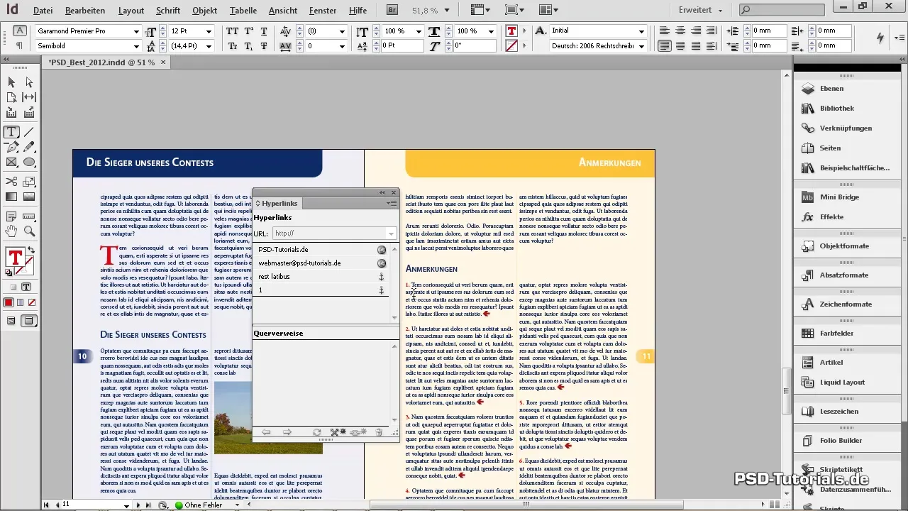 Interaktive Hyperlinks und Textanker in InDesign Interaktive Hyperlinks und Textanker in InDesign