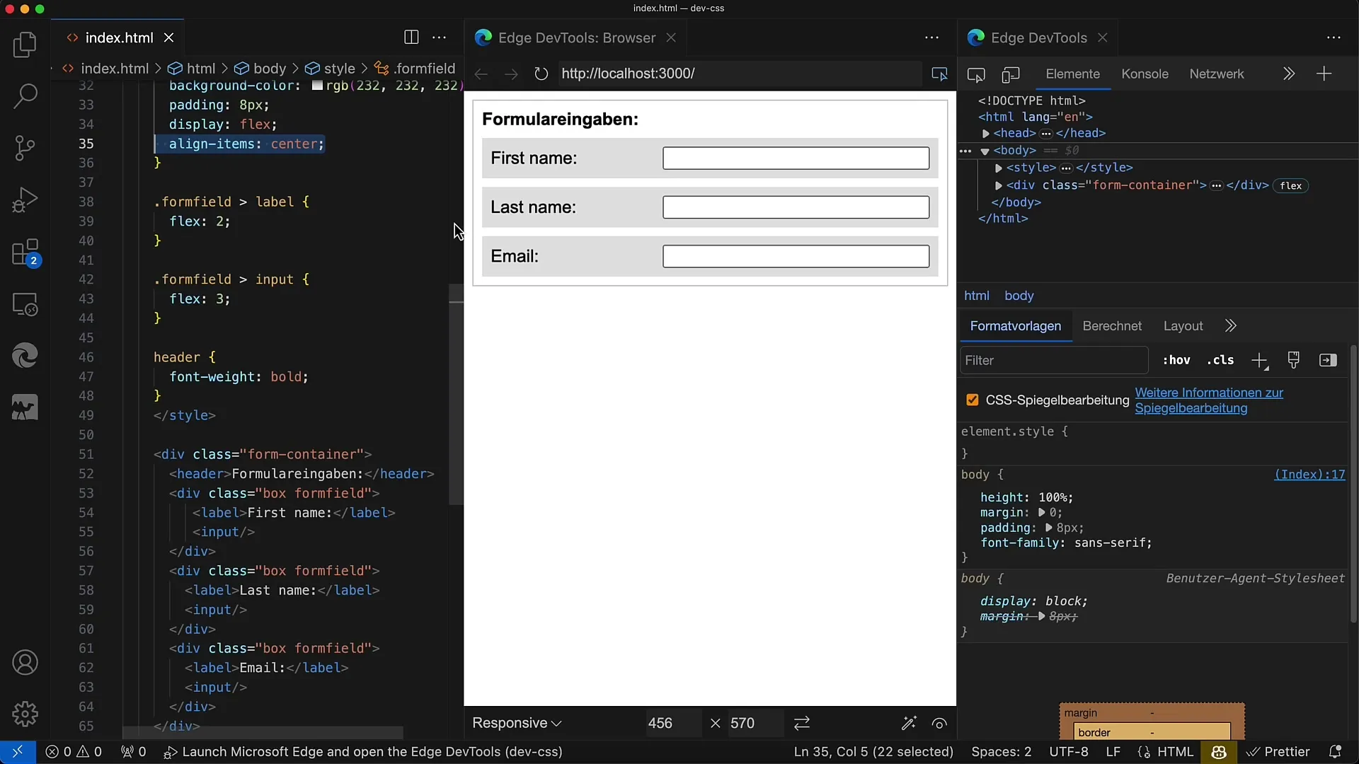Utilizzare in modo efficace Flexbox: Progettare in modo accattivante l'inserimento dei dati nel modulo