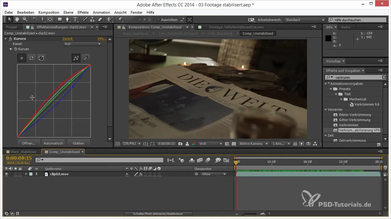 Efficient stabilization of 3D projects in After Effects Efficient stabilization of 3D projects in After Effects