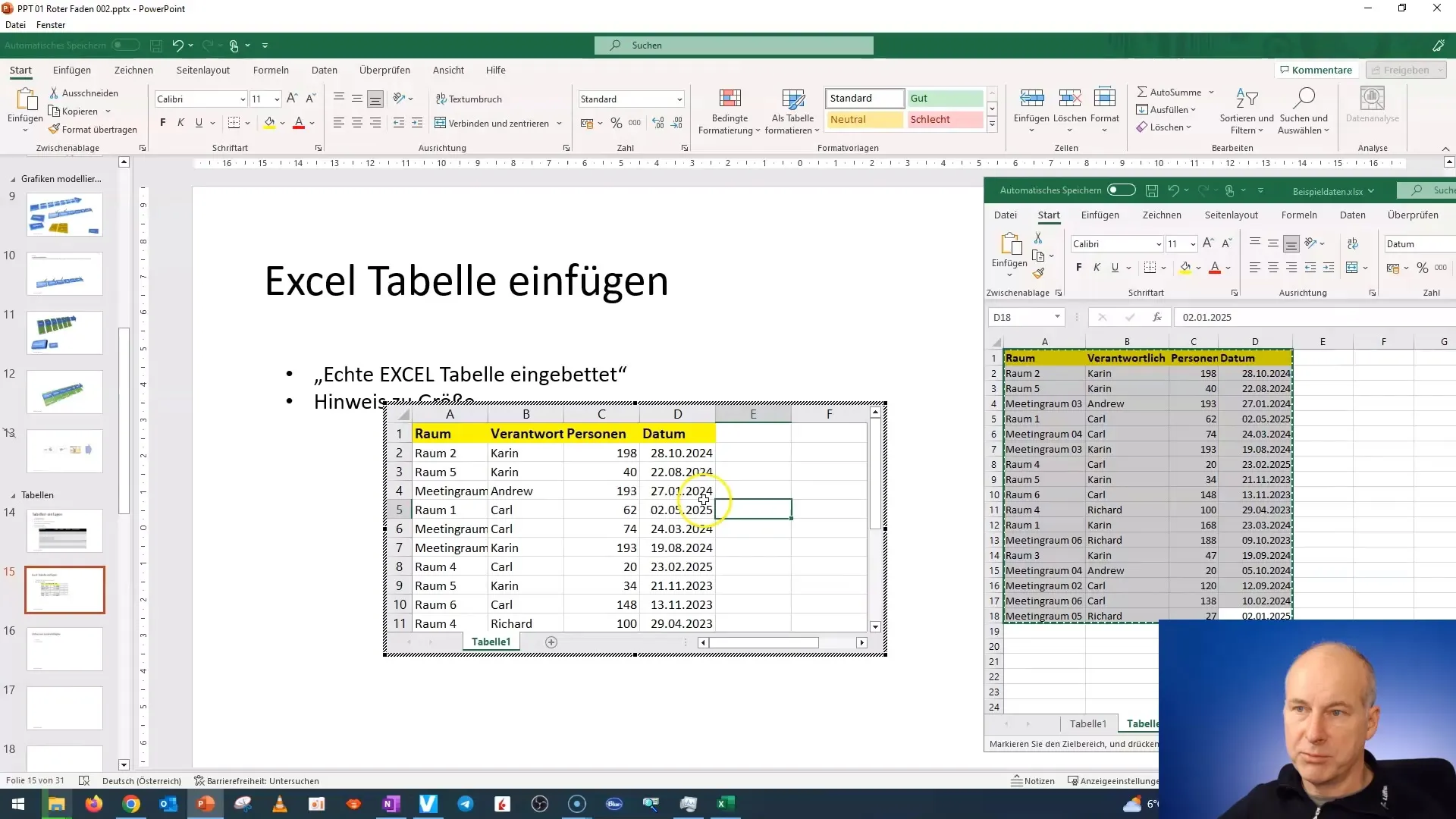 Inserarea și editarea eficientă a tabelelor Excel în PowerPoint
