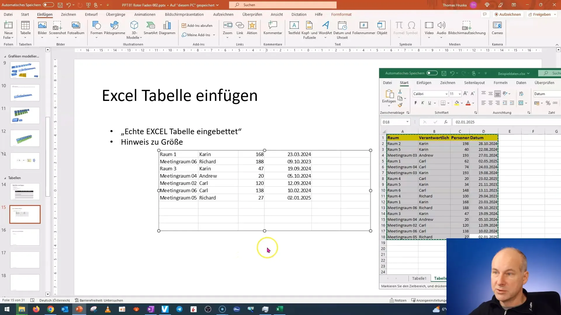 Inserarea și editarea eficientă a tabelelor Excel în PowerPoint