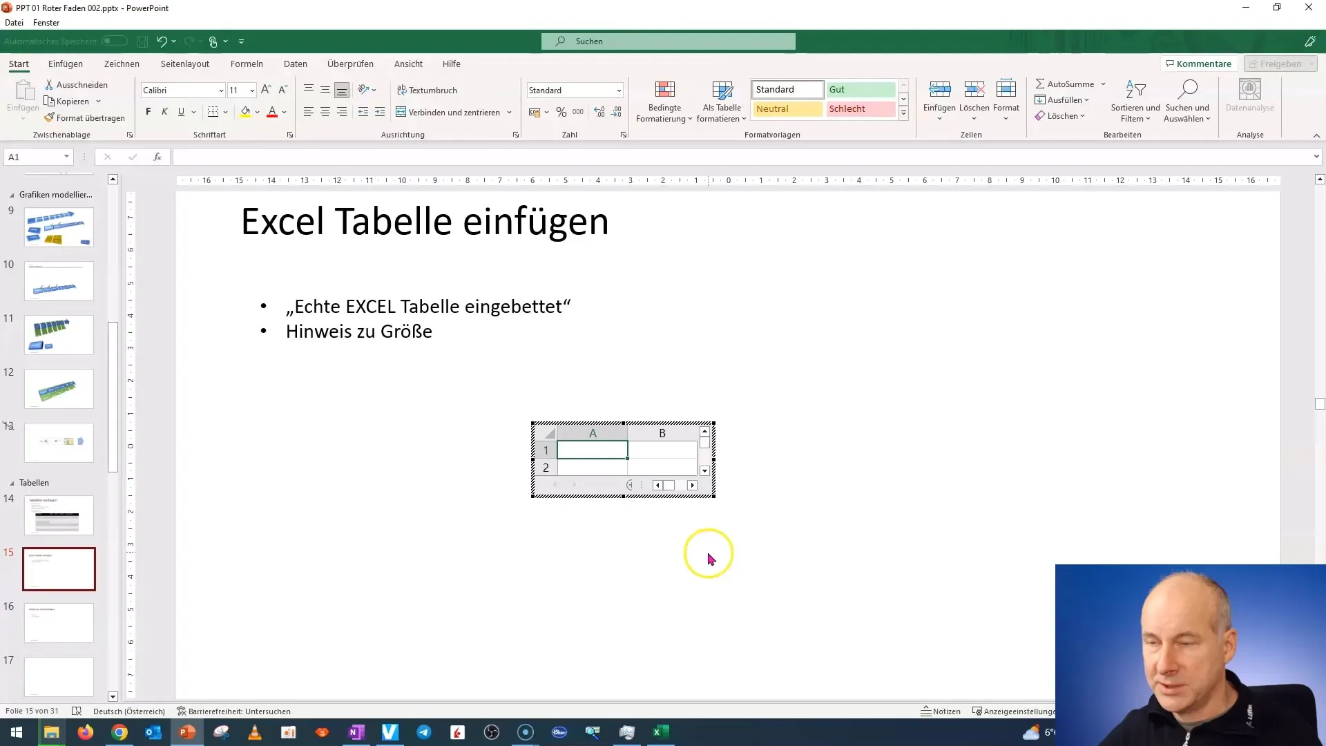 Inserți și editați tabele Excel în PowerPoint eficient