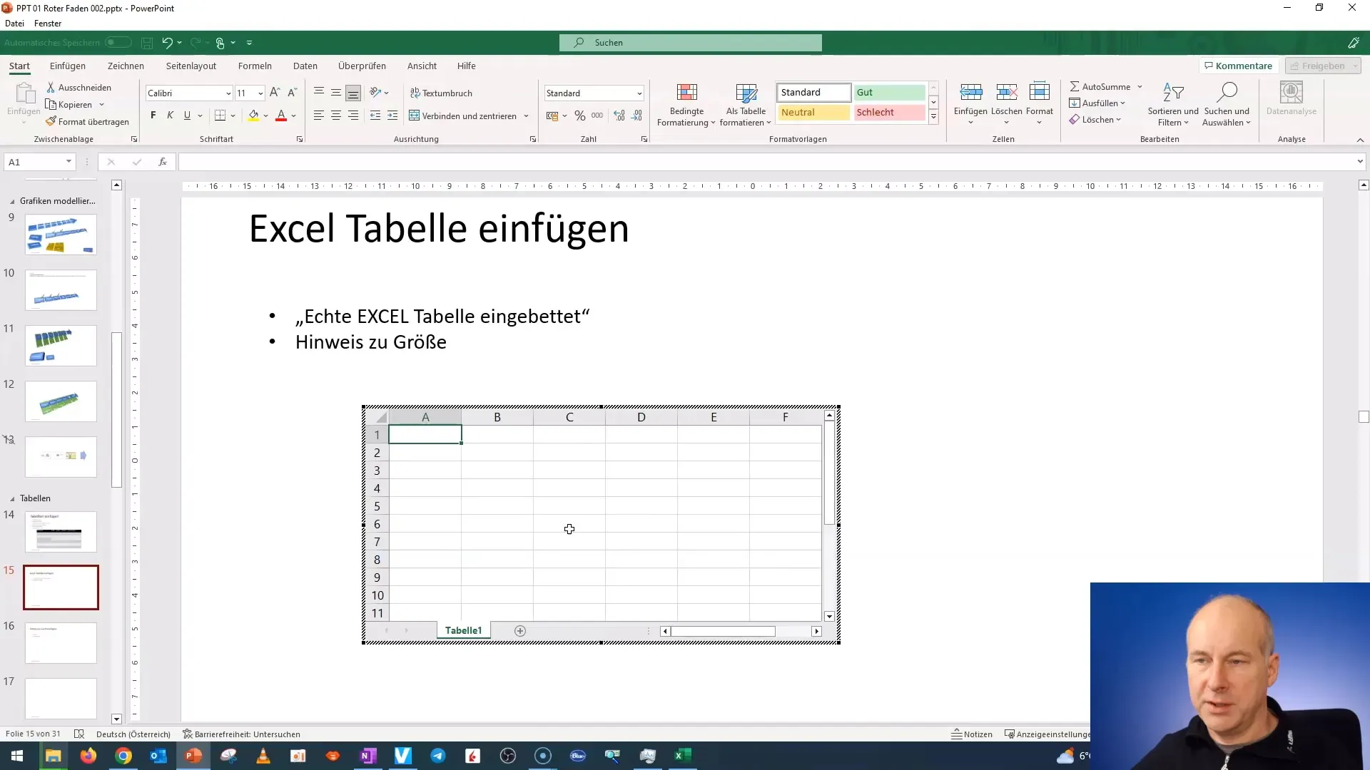 Inserarea și editarea eficientă a tabelelor Excel în PowerPoint