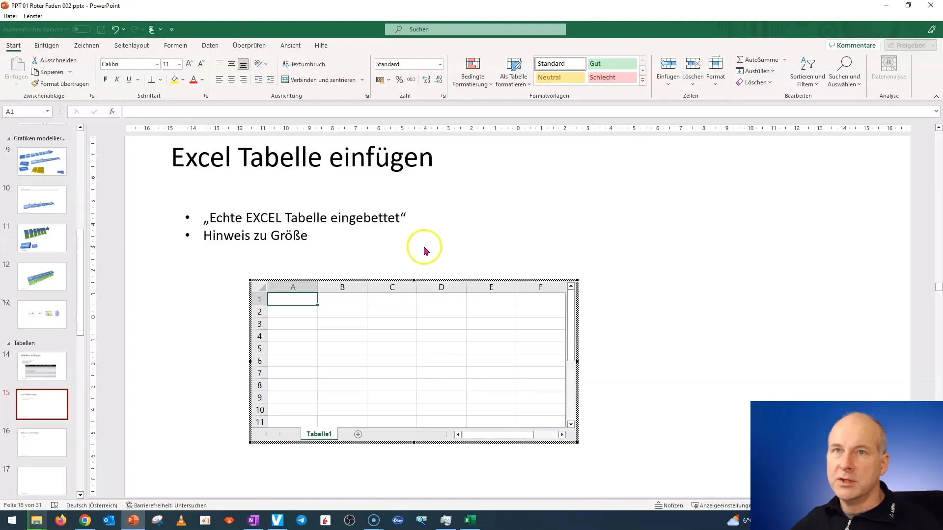 Inserarea și editarea eficientă a tabelelor Excel în PowerPoint