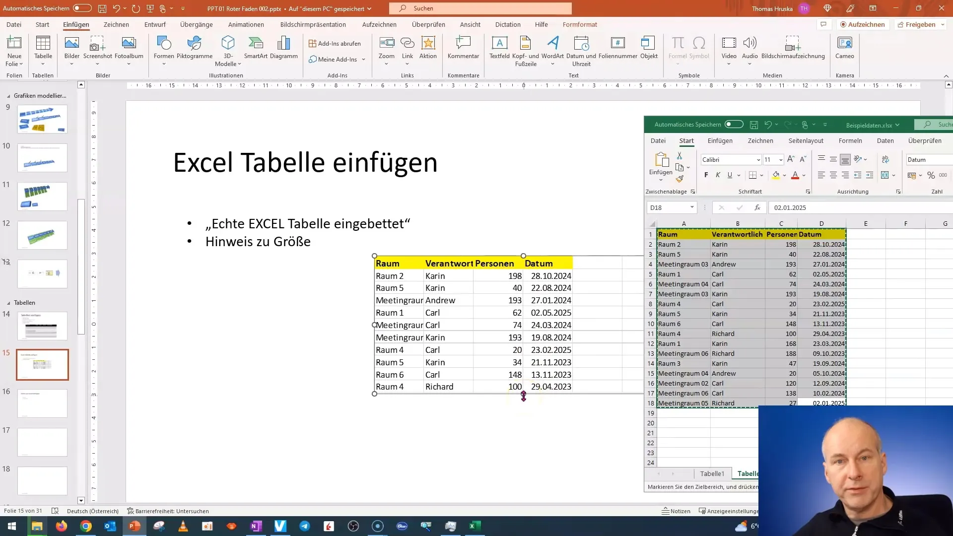 Inserarea și editarea eficientă a tabelelor Excel în PowerPoint