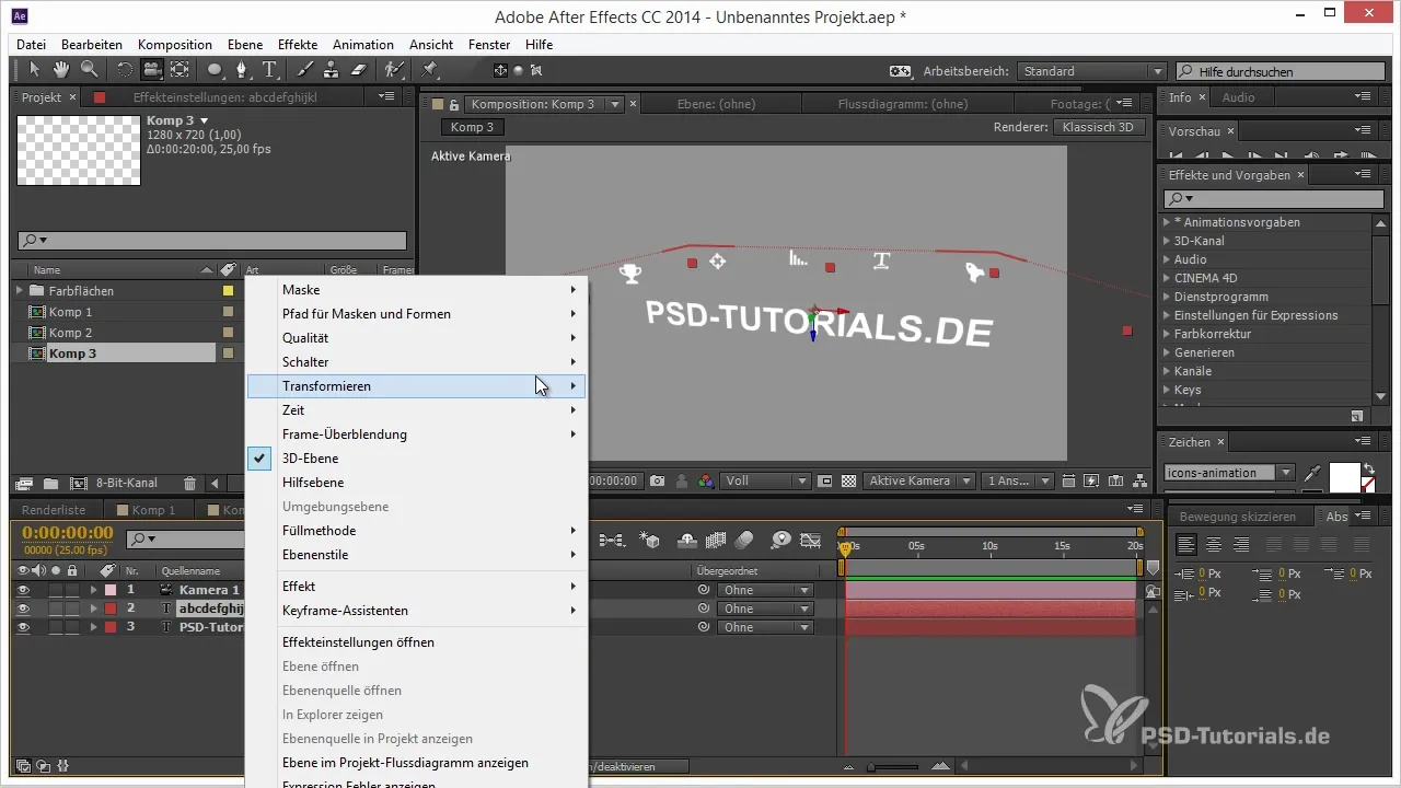 Efficient alignment of layers to the camera in After Effects Efficient alignment of layers to the camera in After Effects