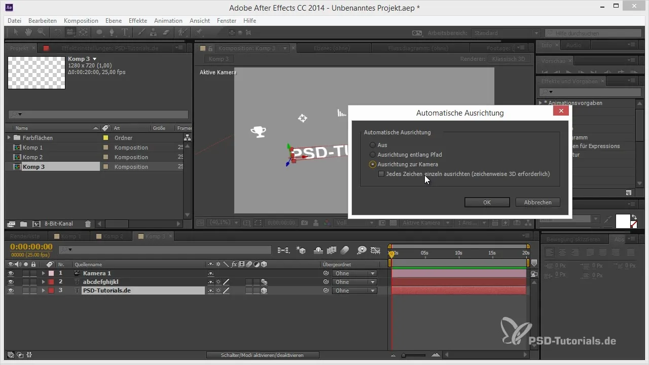 Efficient Alignment of Layers to the Camera in After Effects Efficient alignment of layers to the camera in After Effects