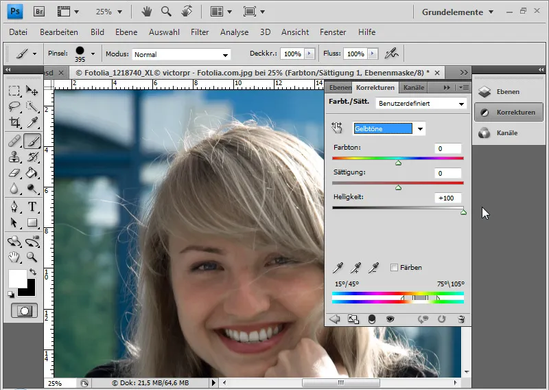 Cut out hair in the best possible way with difficult backgrounds using selection sectors