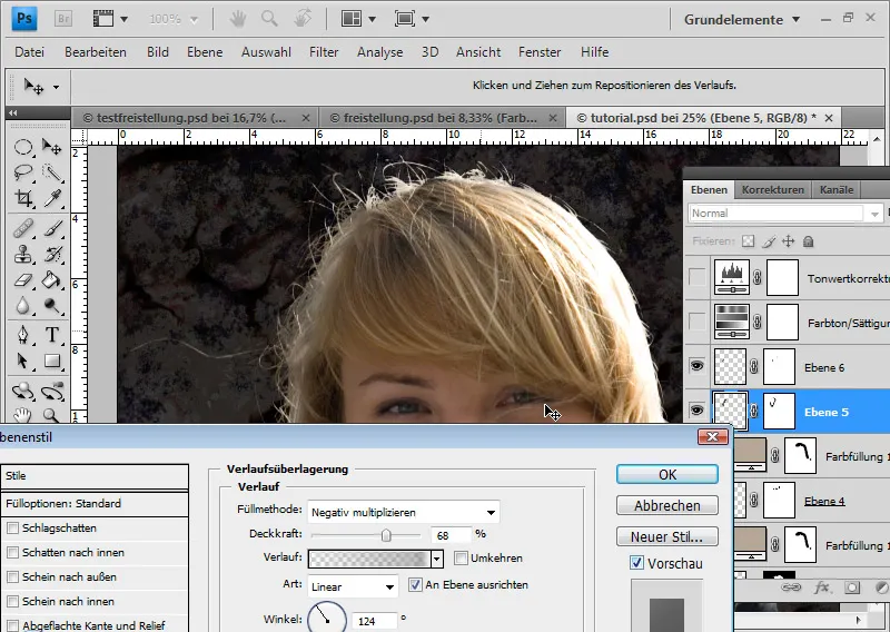 Cut out hair in the best possible way with difficult backgrounds using selection sectors