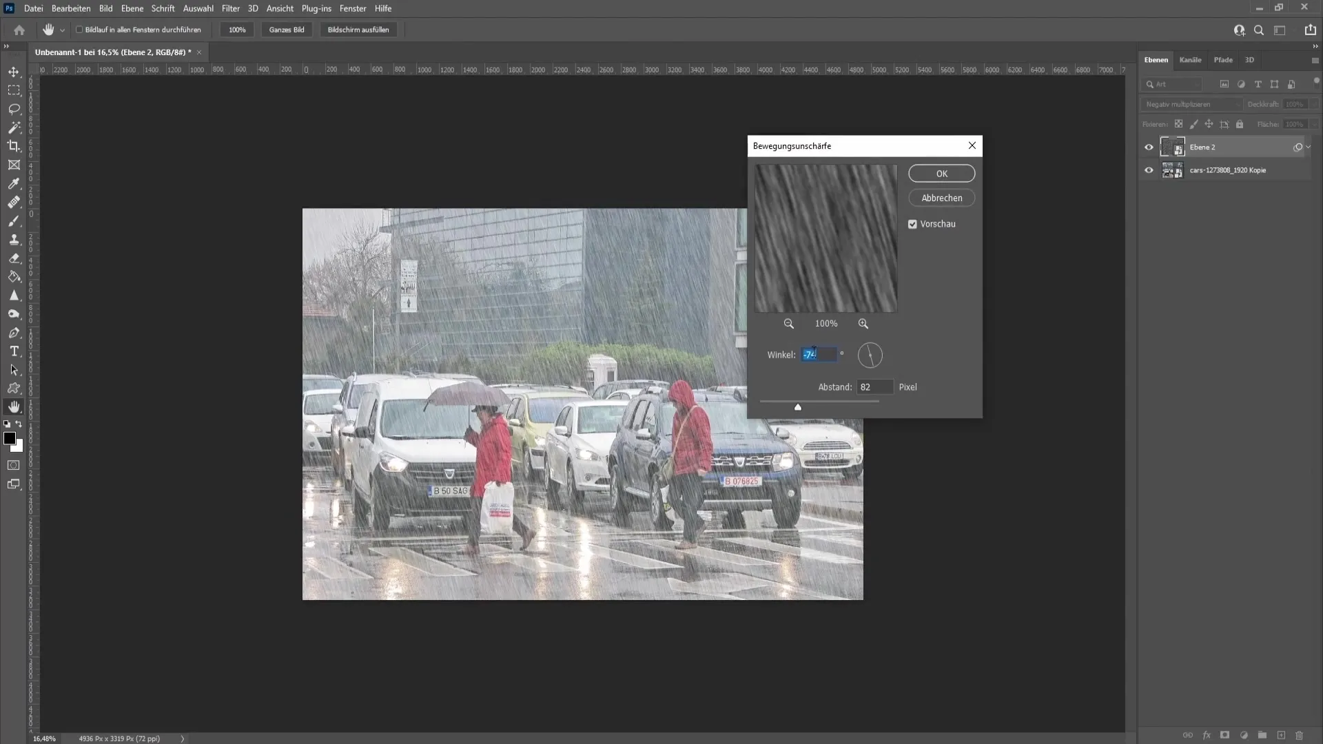 A crea un efect realist de ploaie în Photoshop