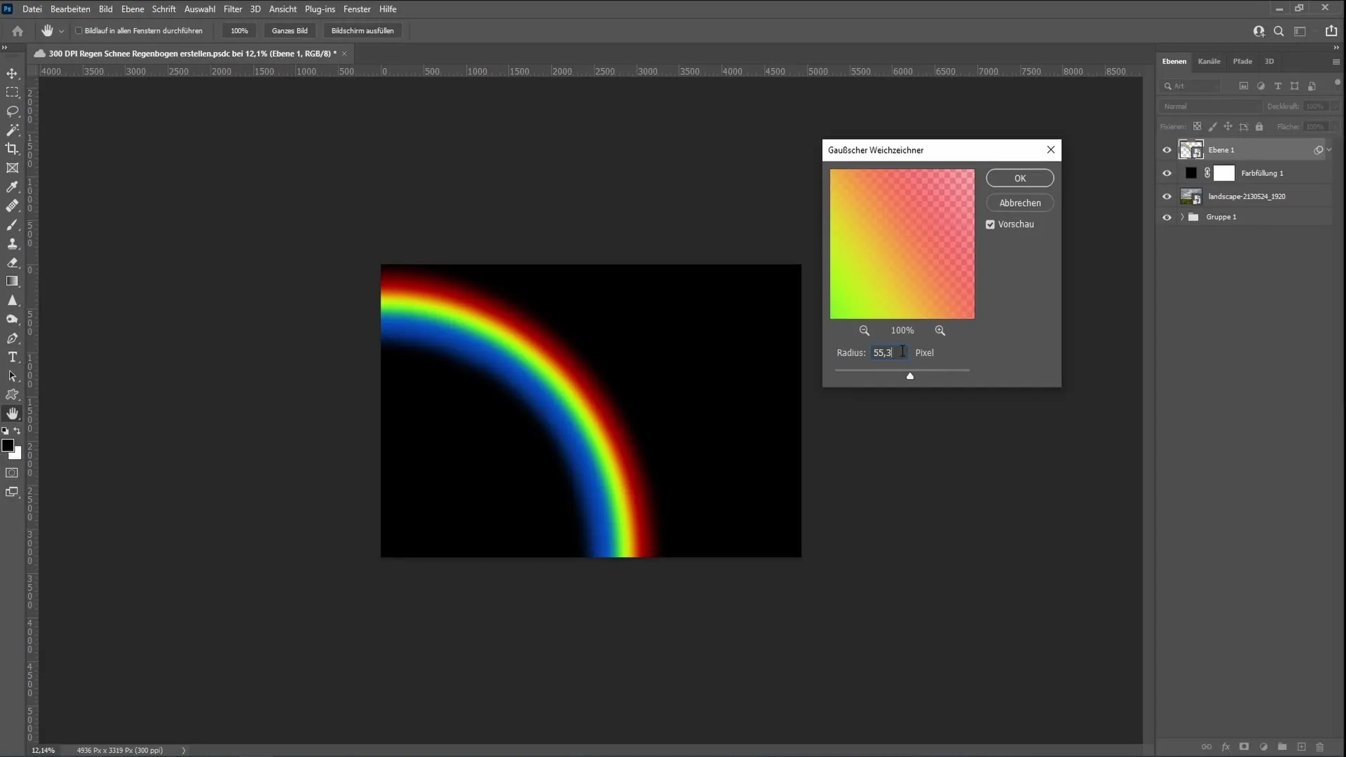 Creare un arcobaleno realistico in Photoshop