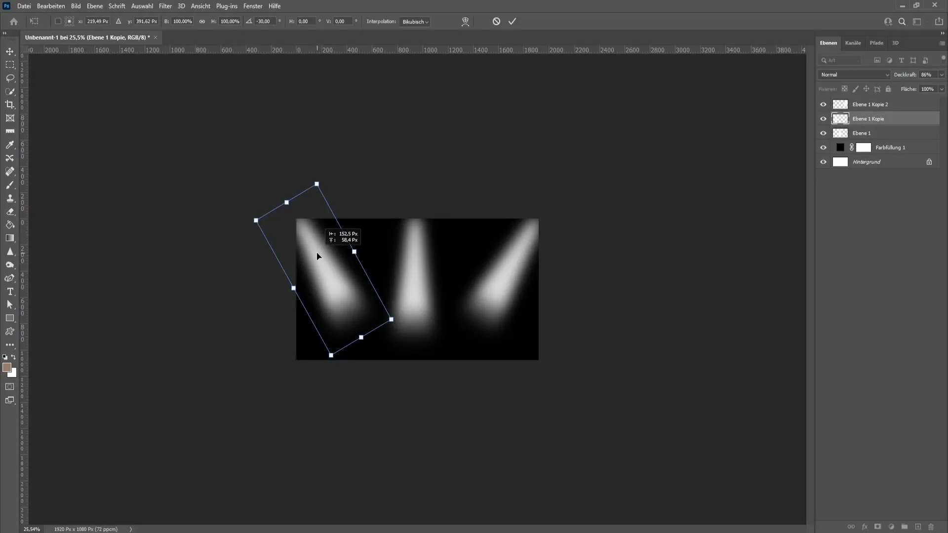 Viegla starmešu veidošana programmā Photoshop