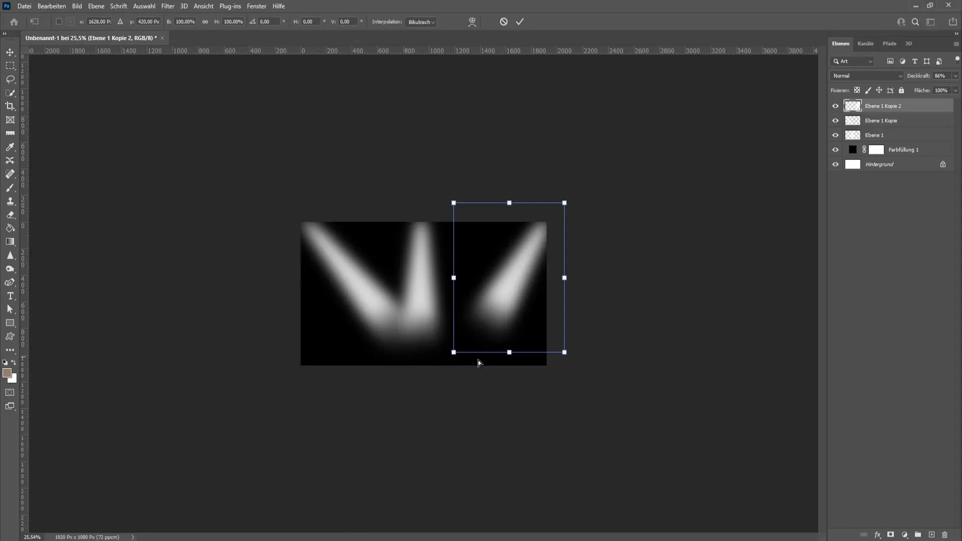 Viegla starmešu veidošana programmā Photoshop