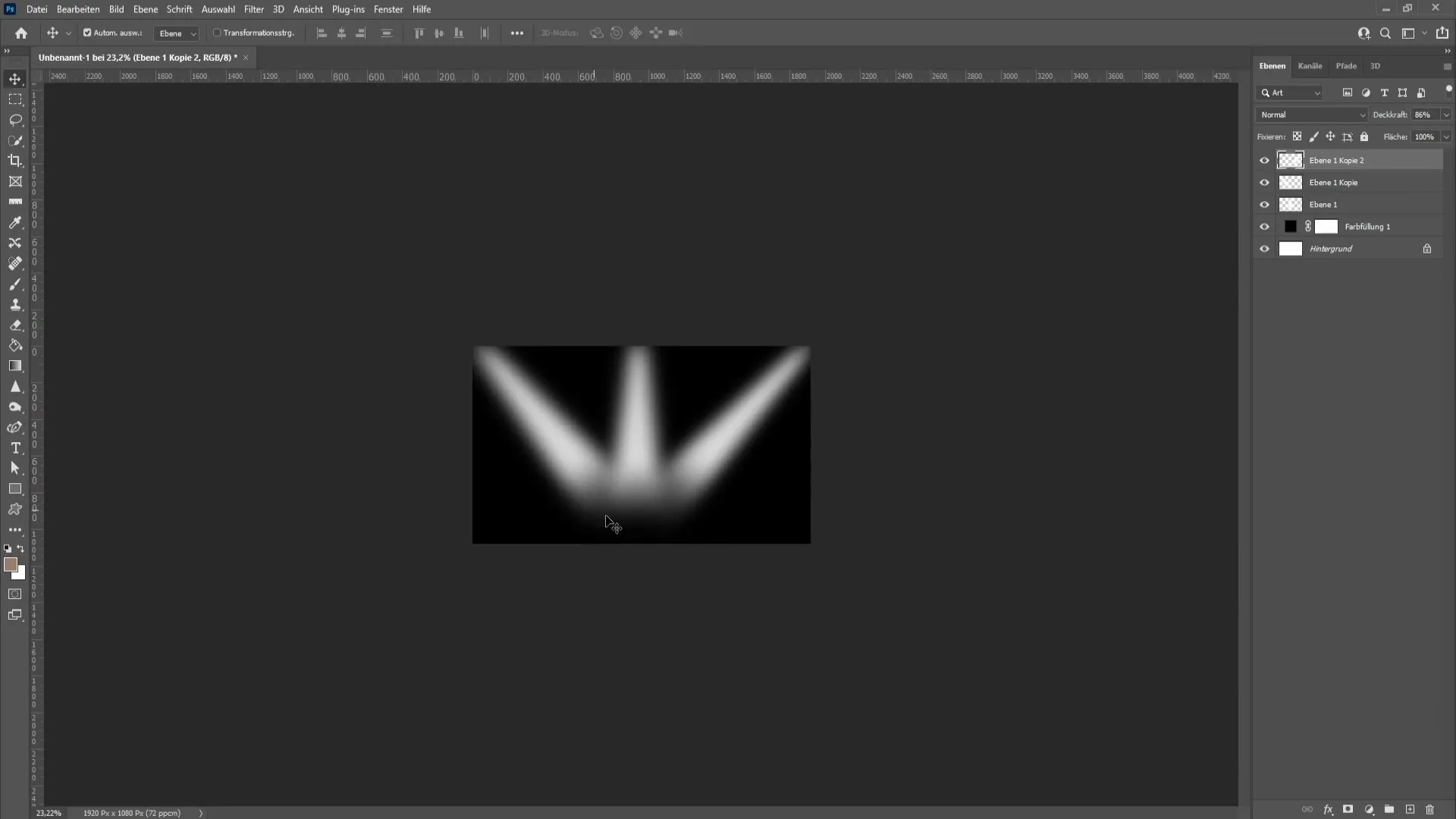 Viegla starmešu veidošana programmā Photoshop
