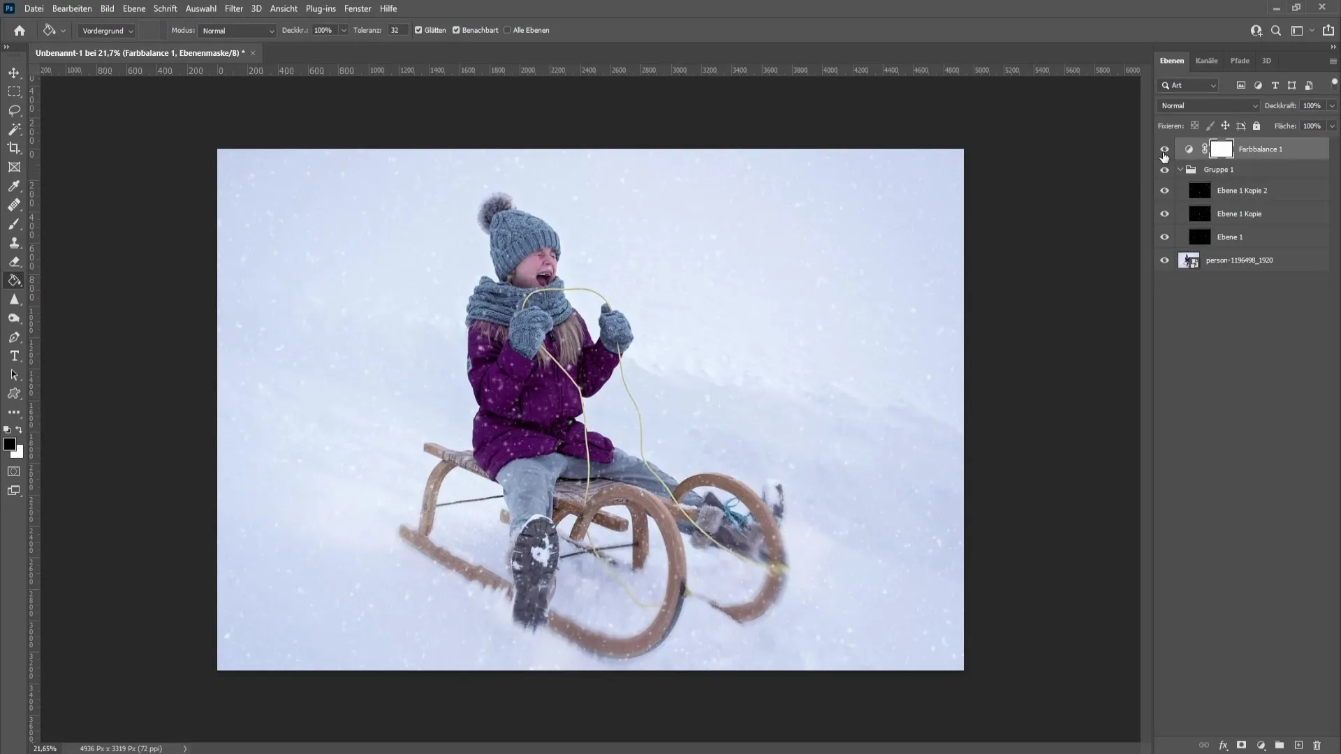 Crearea zăpezii realiste în Photoshop