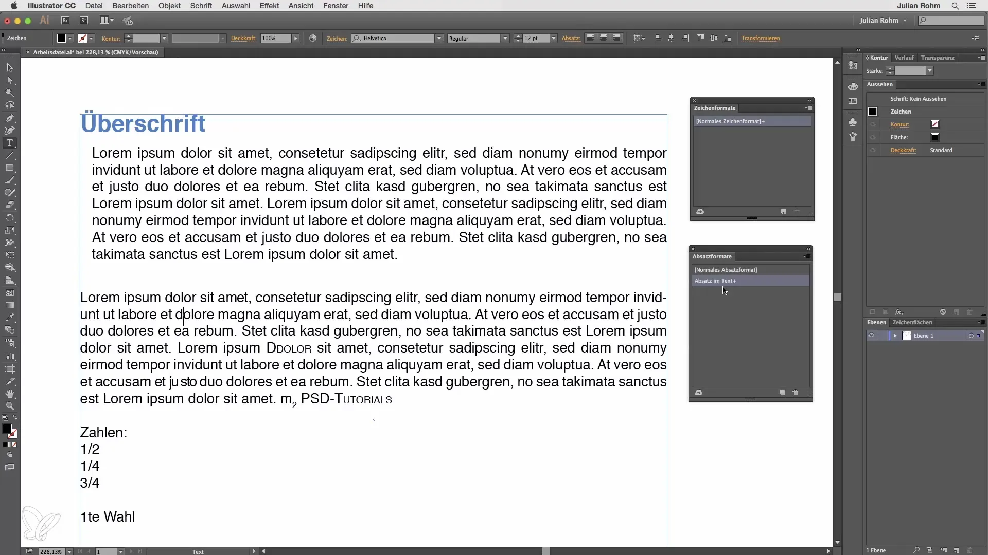 Effektive Textformatierung in Illustrator mit Absatz- und Zeichenformaten Effektive Textformatierung in Illustrator mit Absatz- und Zeichenformaten