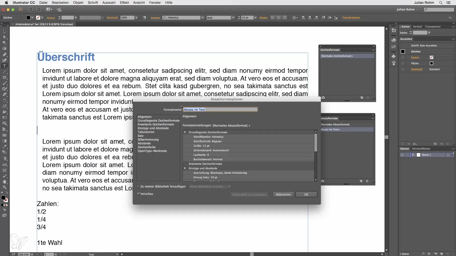 Effektive Textformatierung in Illustrator mit Absatz- und Zeichenformaten Effektive Textformatierung in Illustrator mit Absatz- und Zeichenformaten