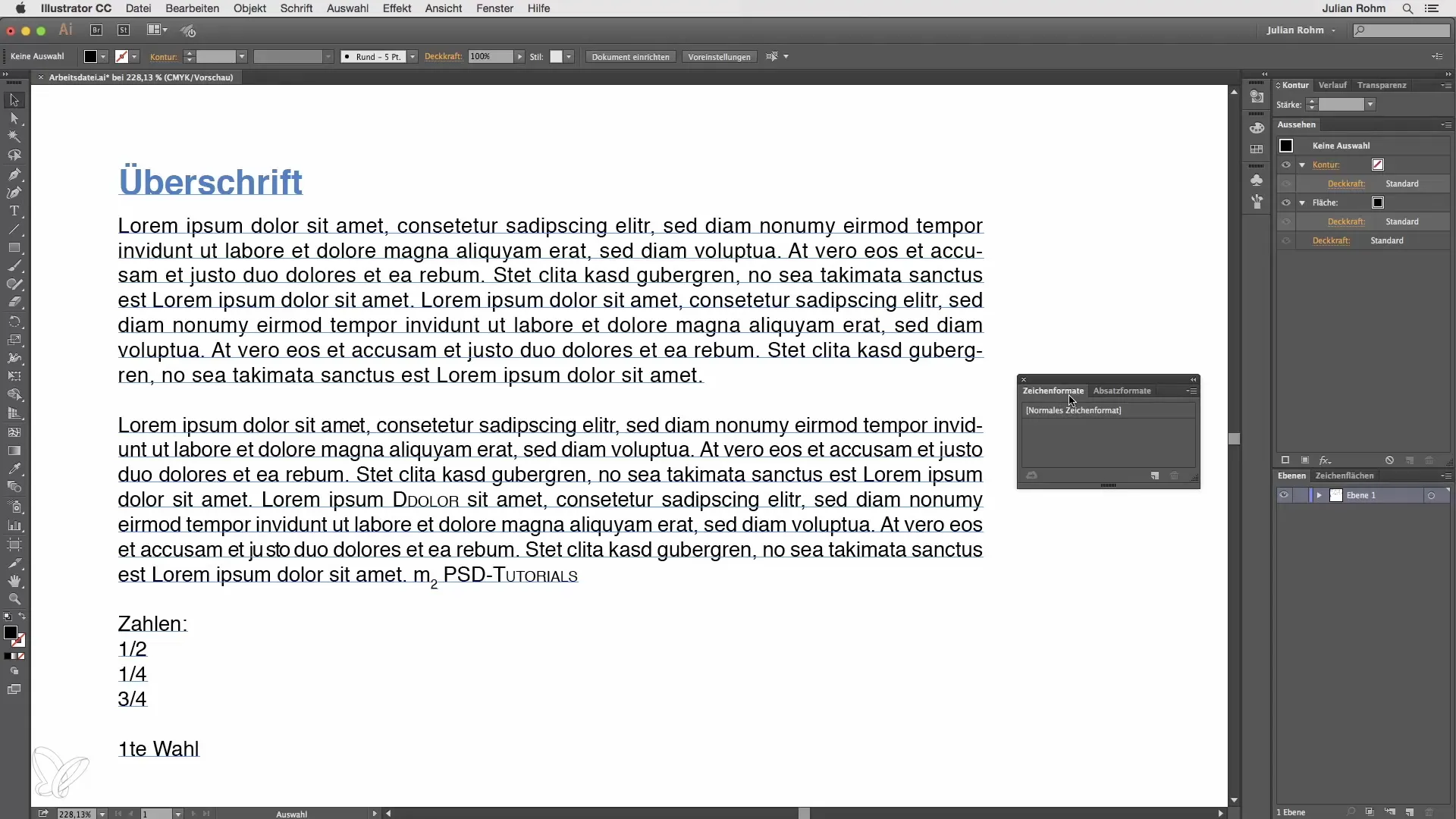 Effektive Textformatierung in Illustrator mit Absatz- und Zeichenformaten Effektive Textformatierung in Illustrator mit Absatz- und Zeichenformaten