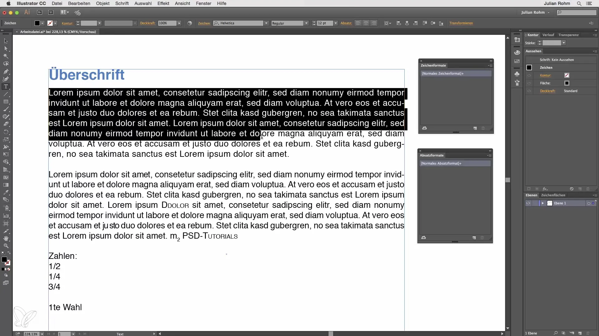 Effektive Textformatierung in Illustrator mit Absatz- und Zeichenformaten Effektive Textformatierung in Illustrator mit Absatz- und Zeichenformaten