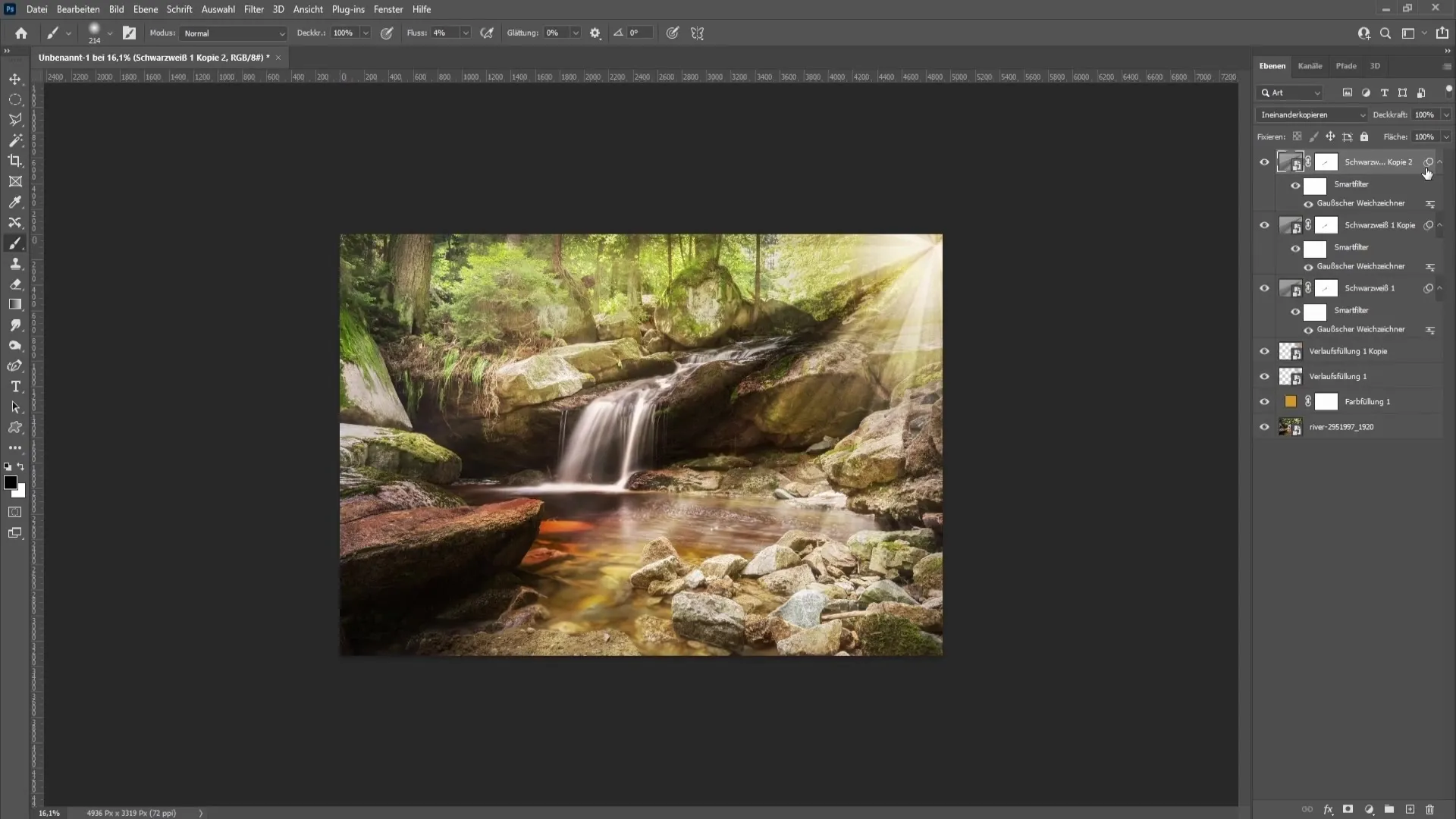Creare un sole artificiale e raggi solari in Photoshop