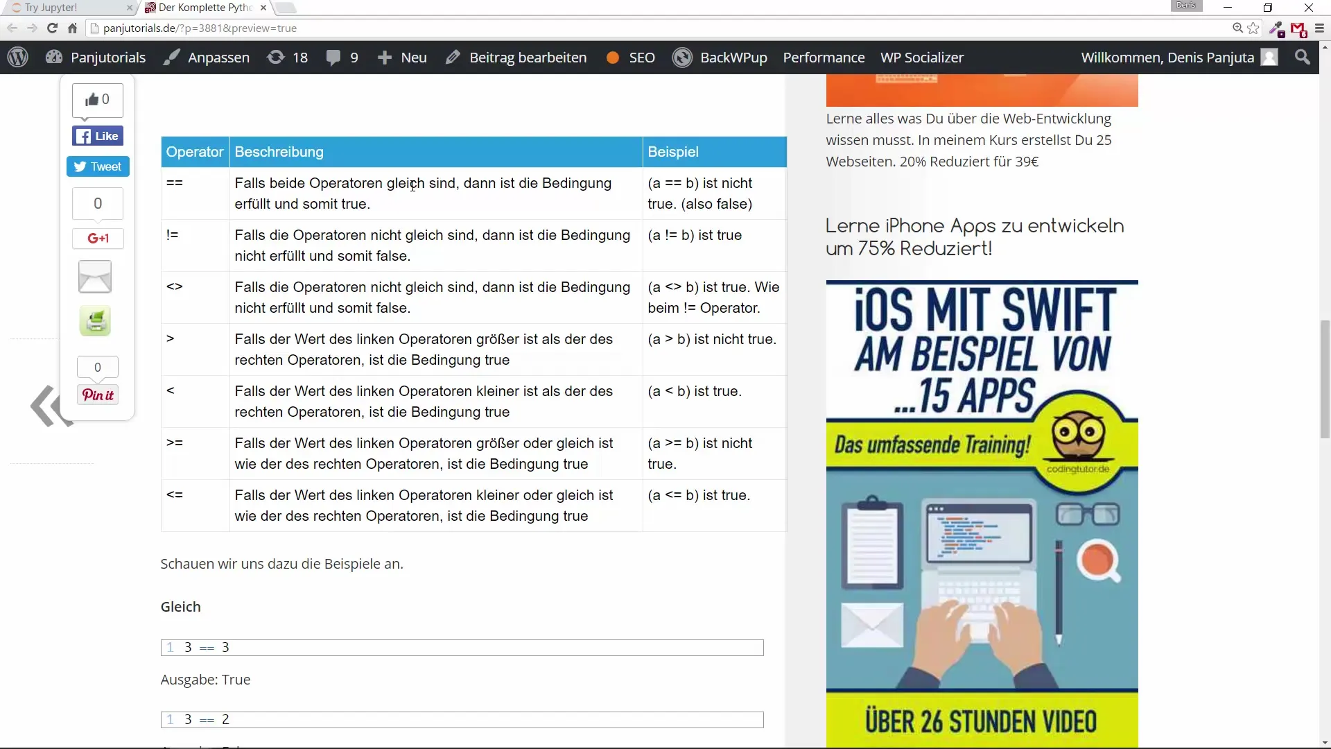 Effektive Nutzung von Booleans und logischen Operatoren in Python Effektive Nutzung von Booleans und logischen Operatoren in Python
