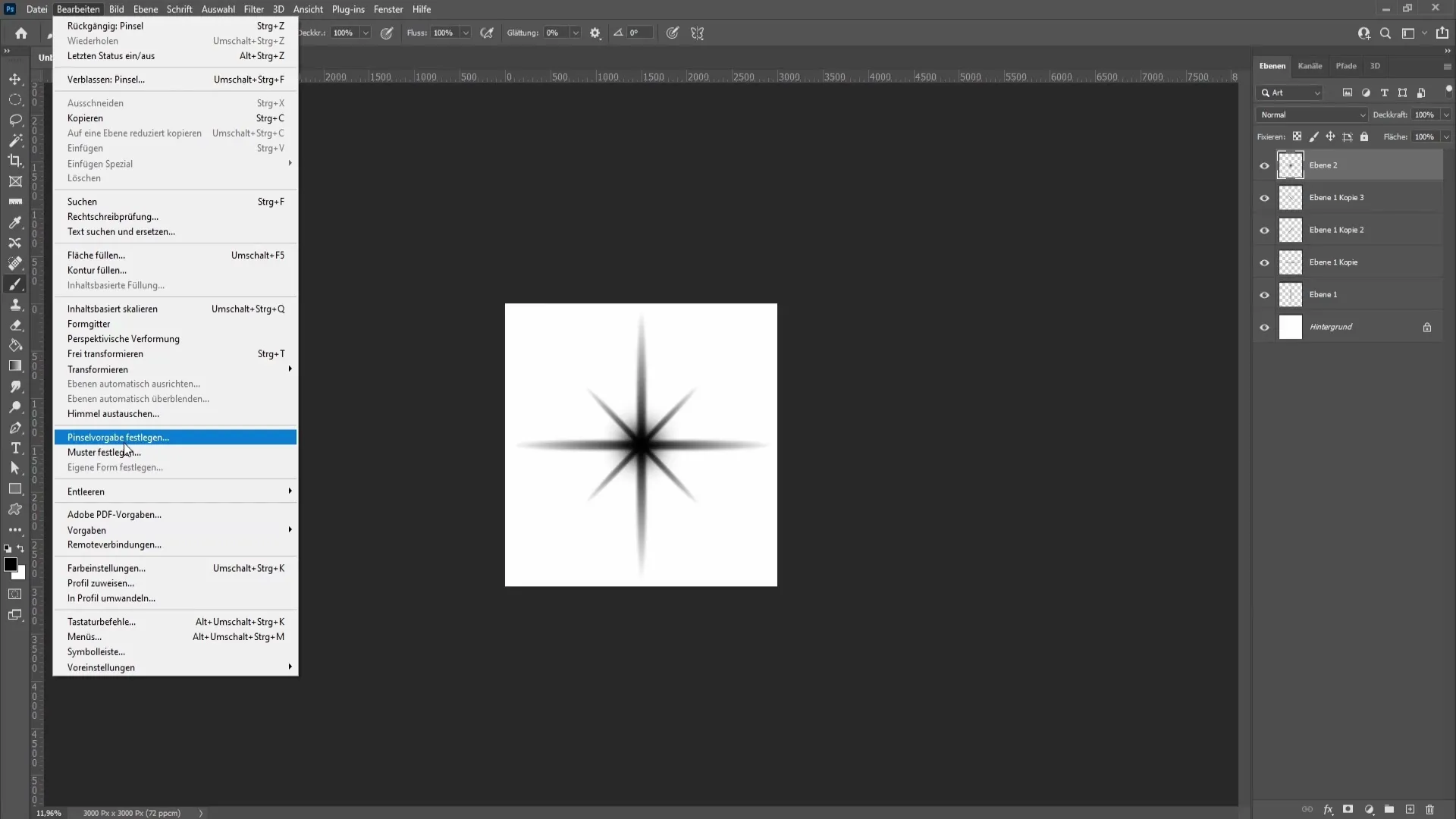 Ustvarjanje realističnih bleščic s čopiči v programu Photoshop