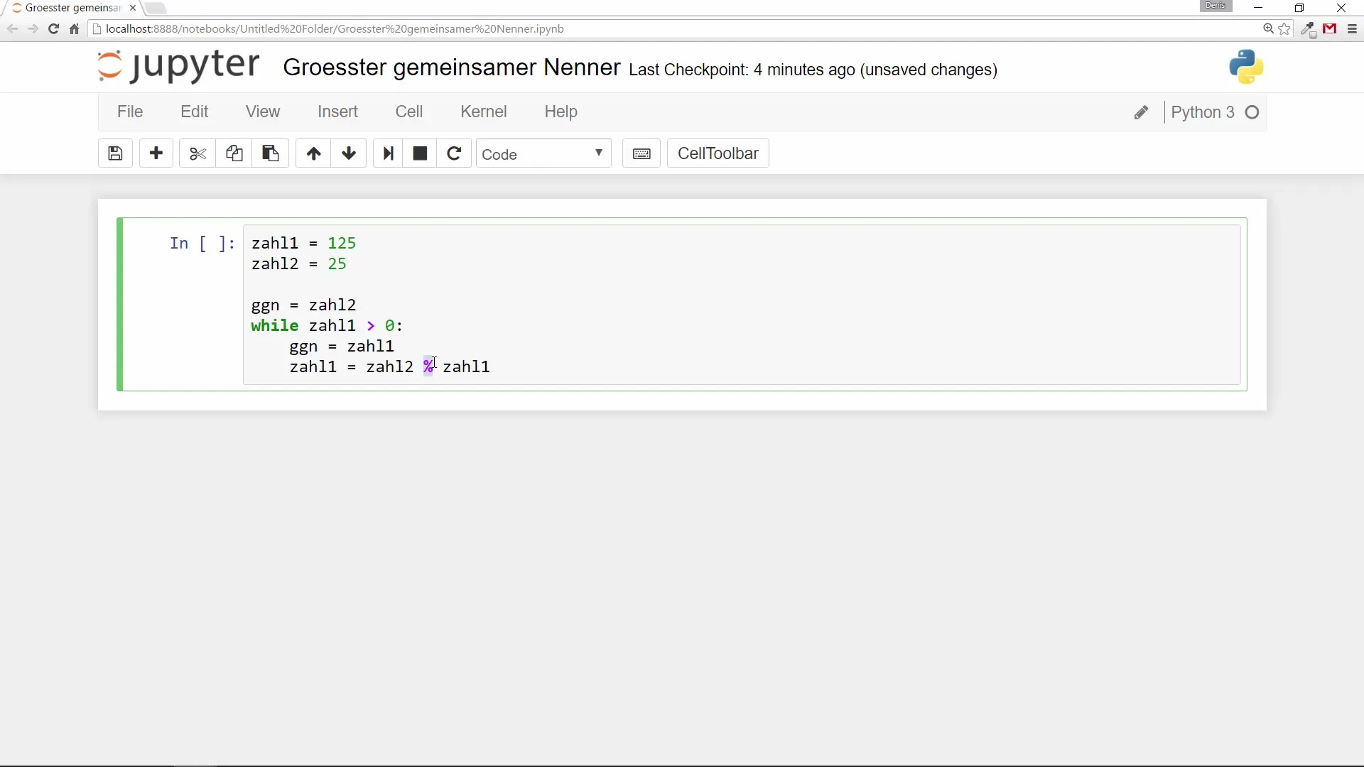 Python-Programmierung: Größter gemeinsamer Nenner finden Python-Programmierung: Größter gemeinsamer Nenner finden