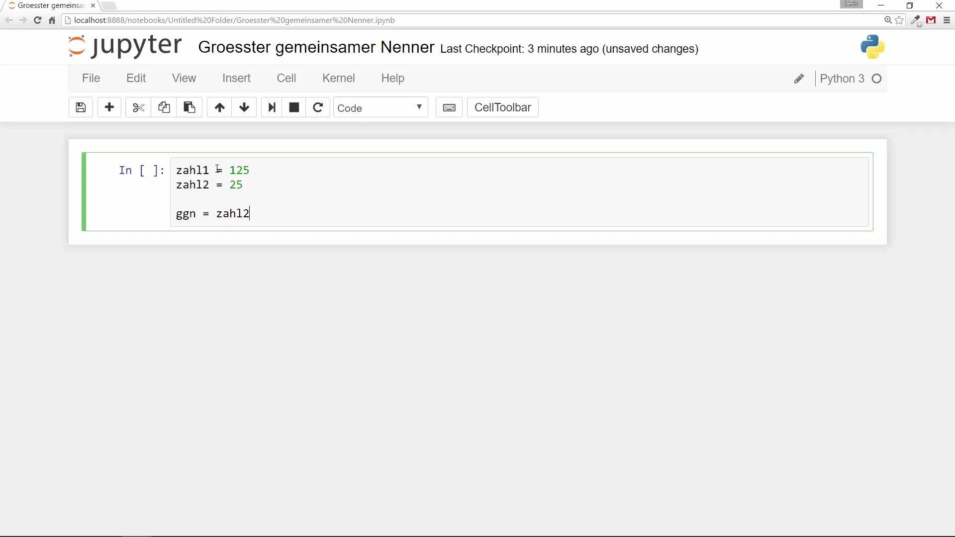 Python-Programmierung: Größter gemeinsamer Nenner finden Python-Programmierung: Größter gemeinsamer Nenner finden