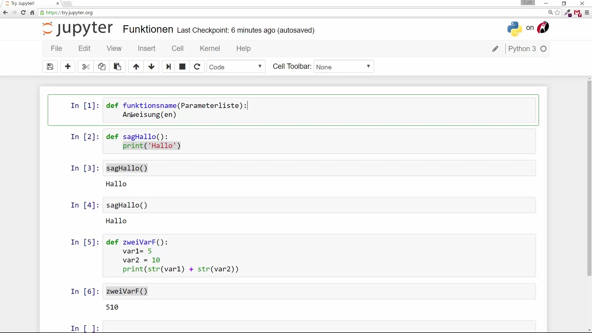 Funktionen in Python für Einsteiger Funktionen in Python für Einsteiger