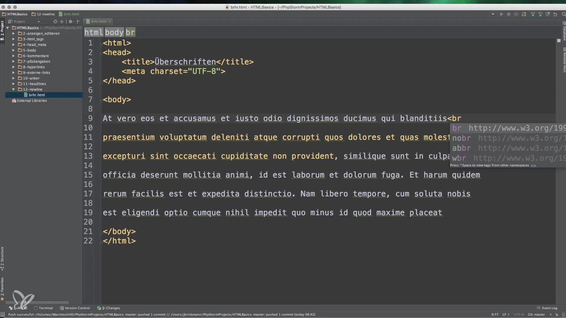 Usar correctamente los saltos de línea y los espacios en HTML Uso correcto de los saltos de línea y espacios en HTML