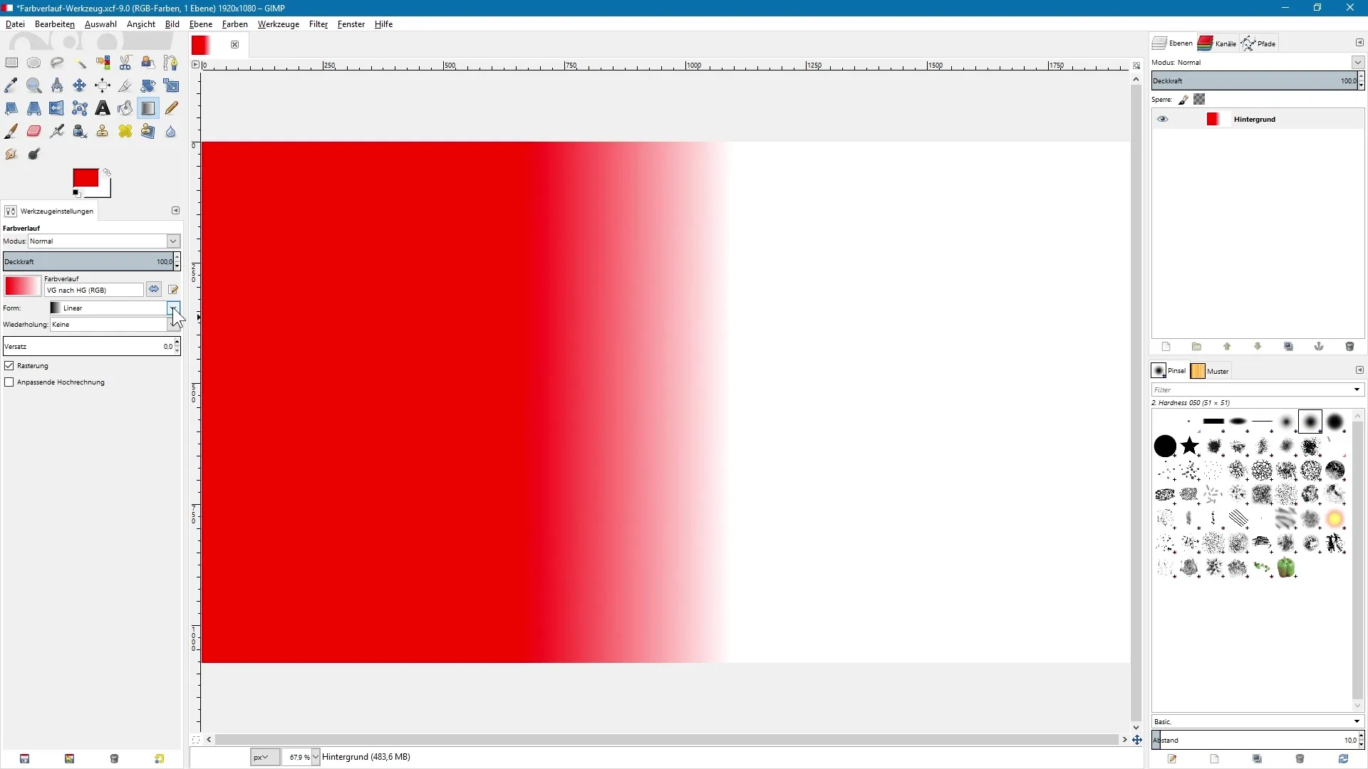 Оптимальное использование инструмента градиента в GIMP Оптимальное использование инструмента градиента в GIMP