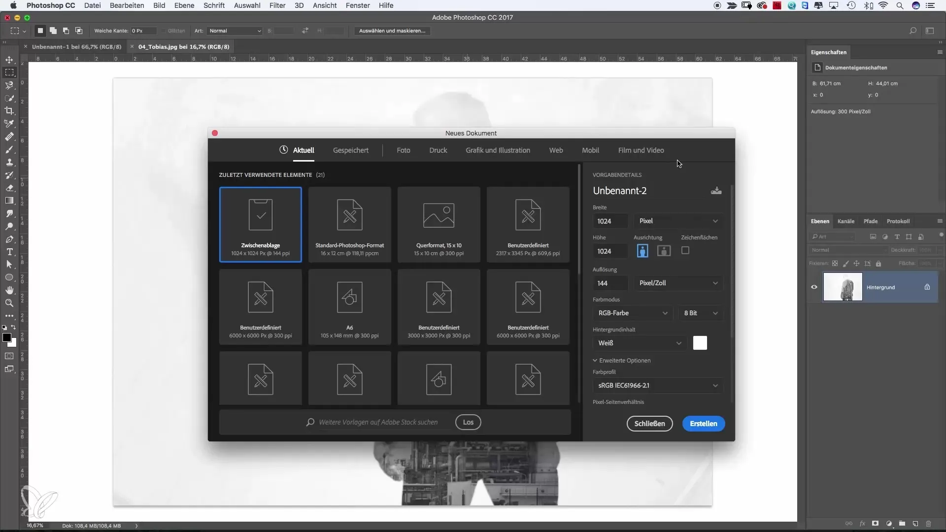 Neue Dateien in Photoshop einfach erstellen Neue Dateien in Photoshop einfach erstellen