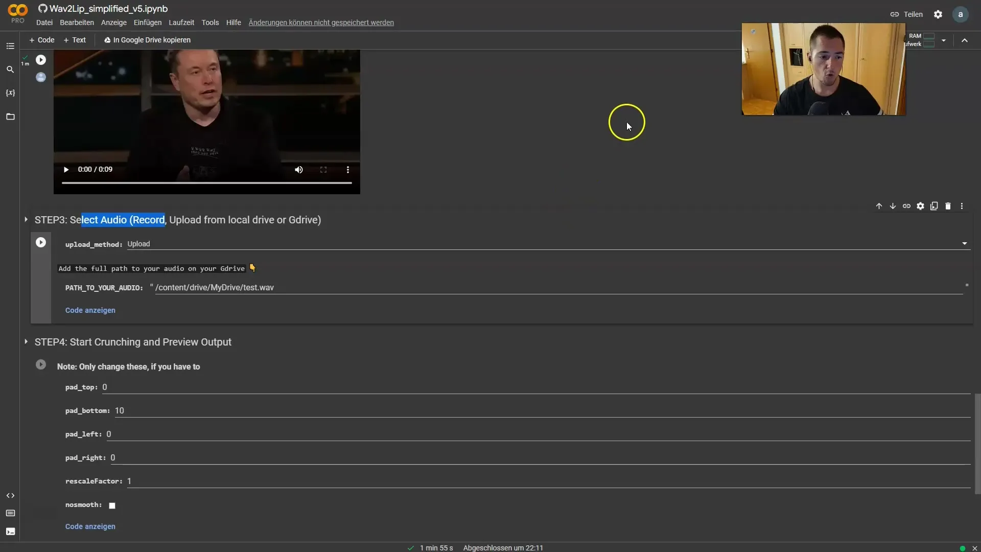 Using AI voices and deepfakes: Utilizing Wav2Lip for creative videos