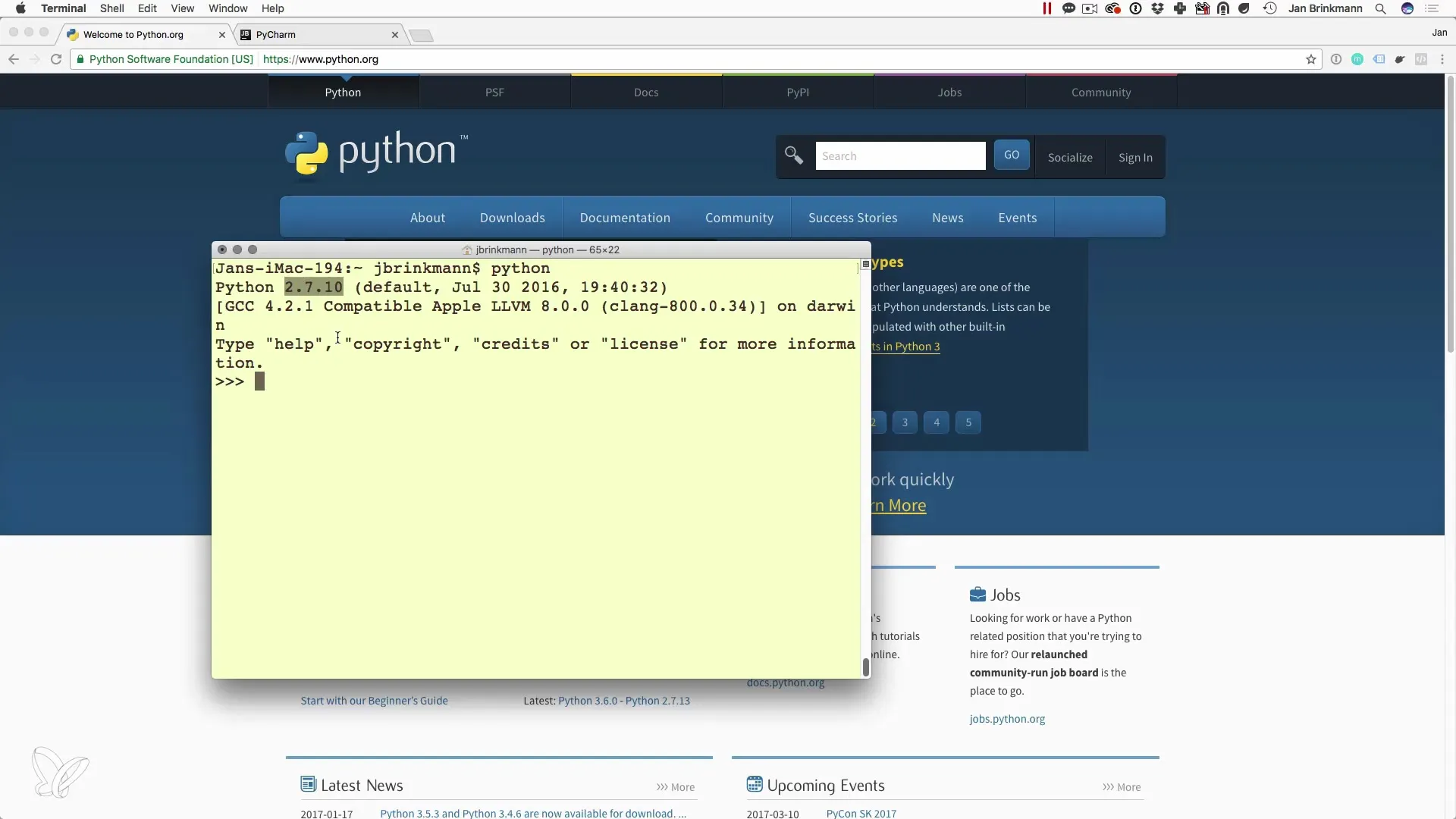 Python Installation in wenigen Schritten für macOS Python Installation in wenigen Schritten für macOS