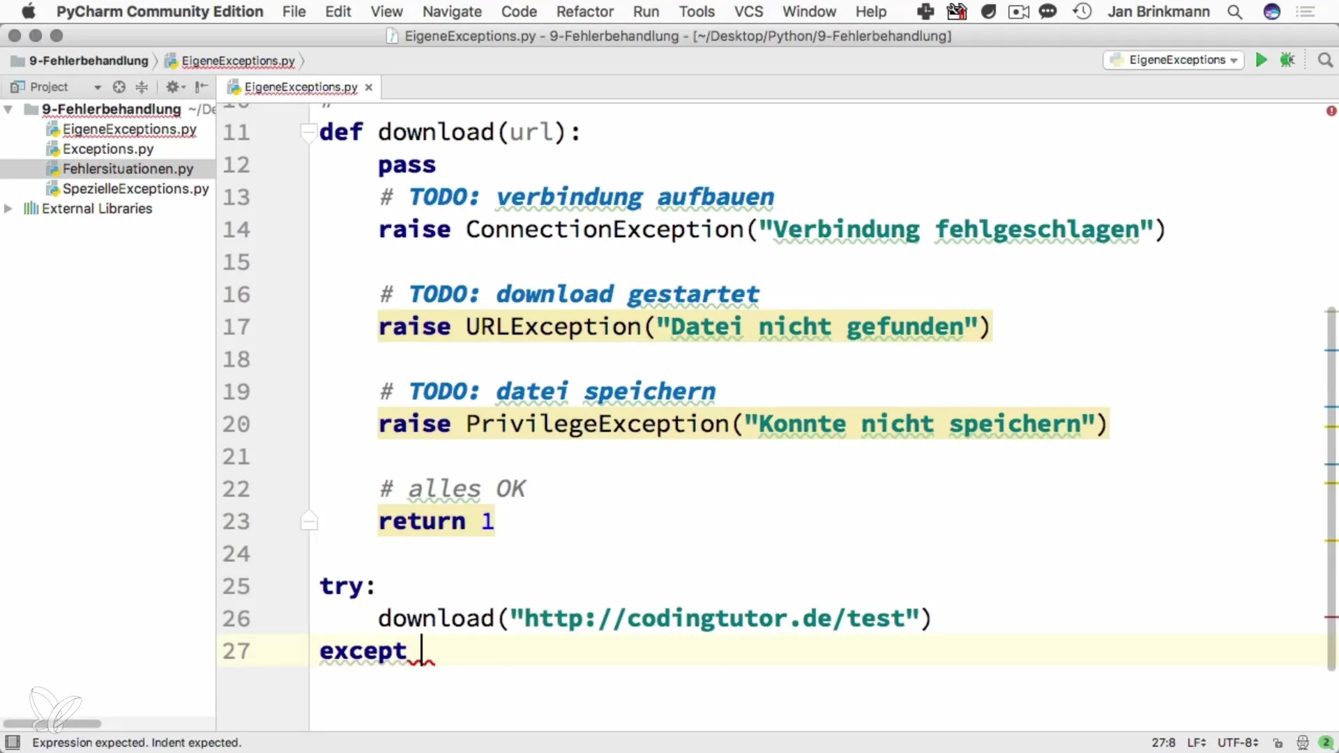 Créer ses propres exceptions en Python pour une meilleure gestion des erreurs Créer des exceptions personnalisées en Python pour une meilleure gestion des erreurs