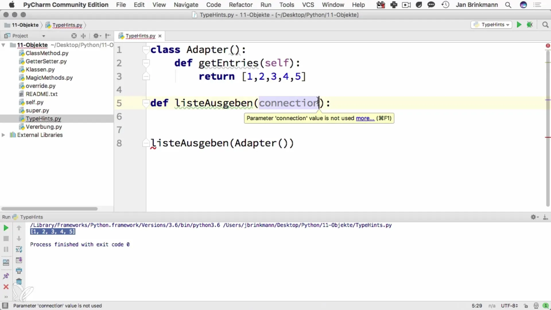 Python Type Hints für verbesserte Lesbarkeit Python Type Hints für verbesserte Lesbarkeit