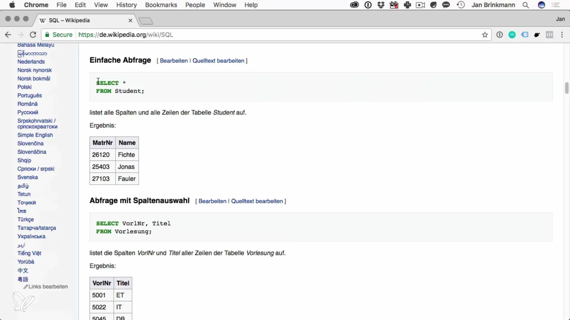Fondamentaux des bases de données SQL en Python Bases de données SQL en Python