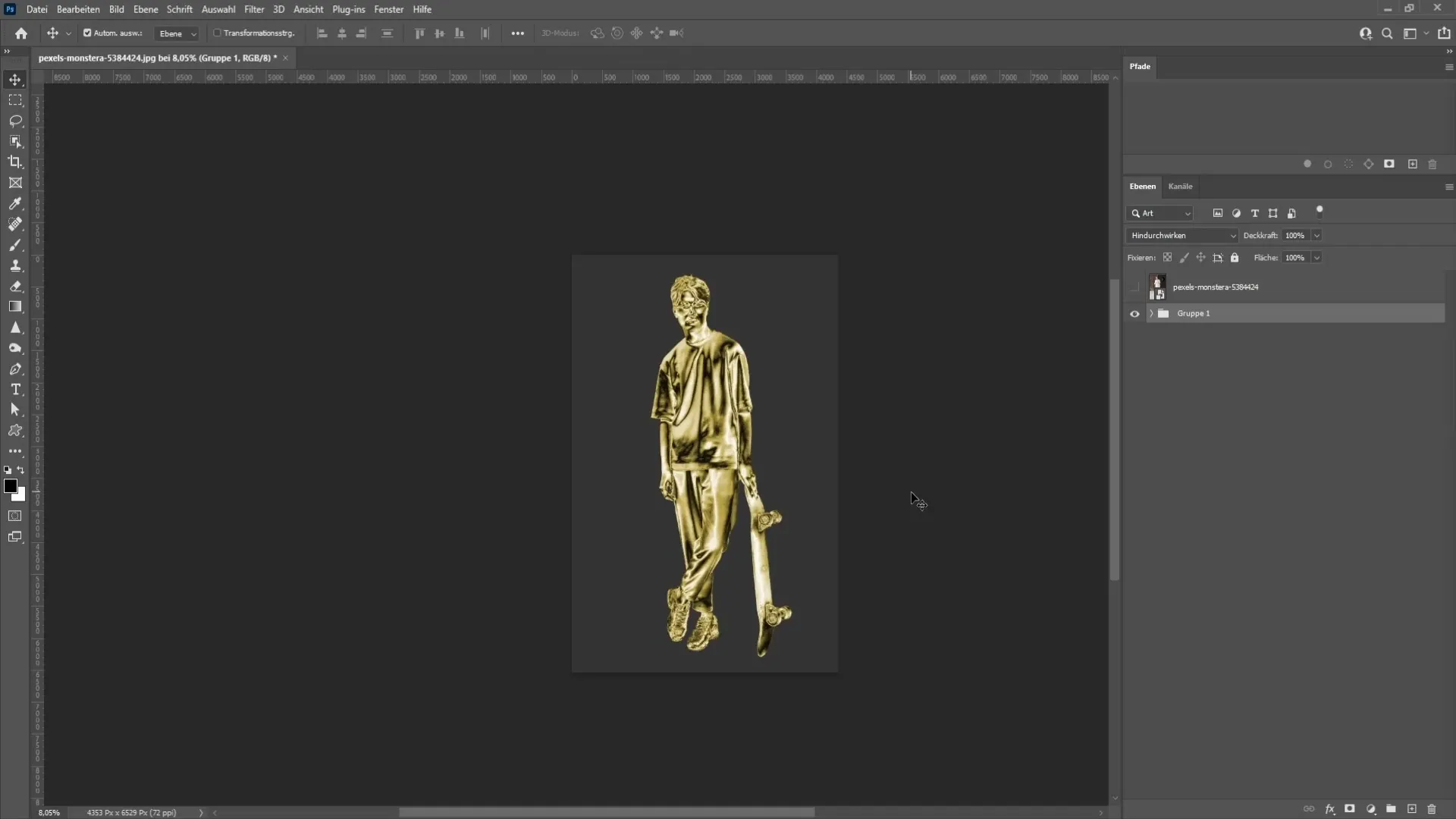 A crea o statuie de aur în Photoshop - Pas cu pas