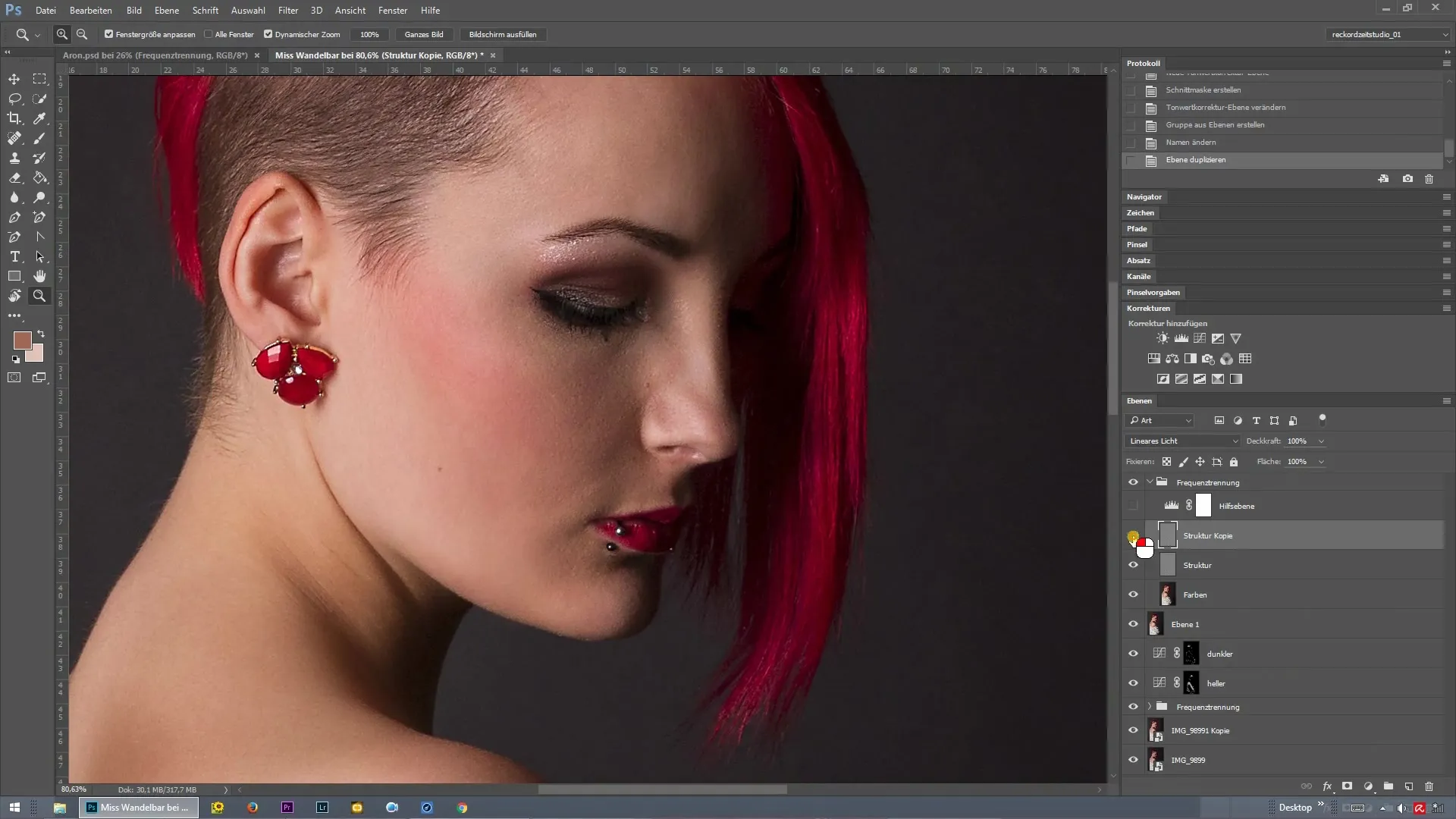 Gezielte Schärfung mit Frequenztrennung in Photoshop Gezielte Schärfung mit Frequenztrennung in Photoshop