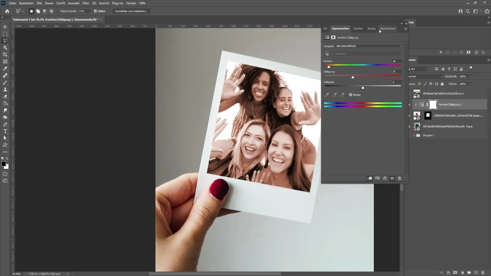 Crear efecto creativo de Polaroid en Photoshop