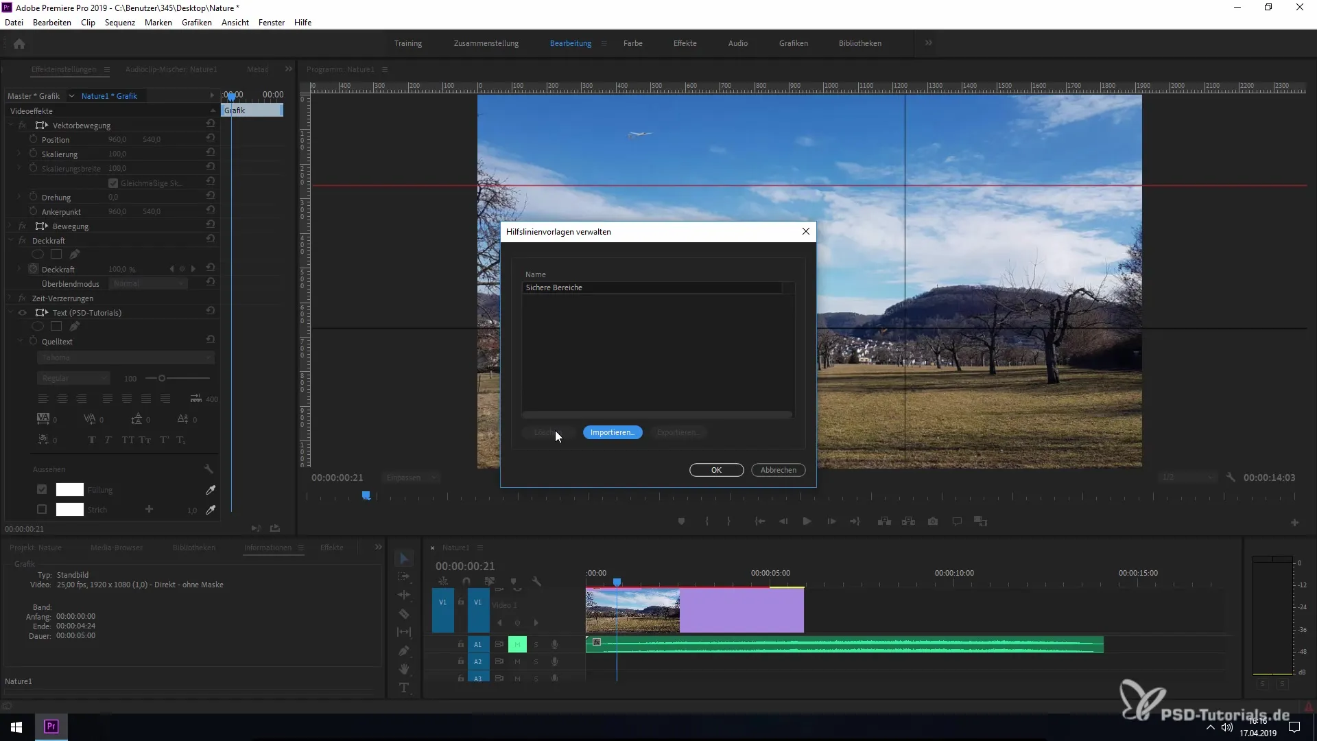 Hilfslinien in Premiere Pro CC 2019 schnell nutzen Hilfslinien in Premiere Pro CC 2019 schnell nutzen