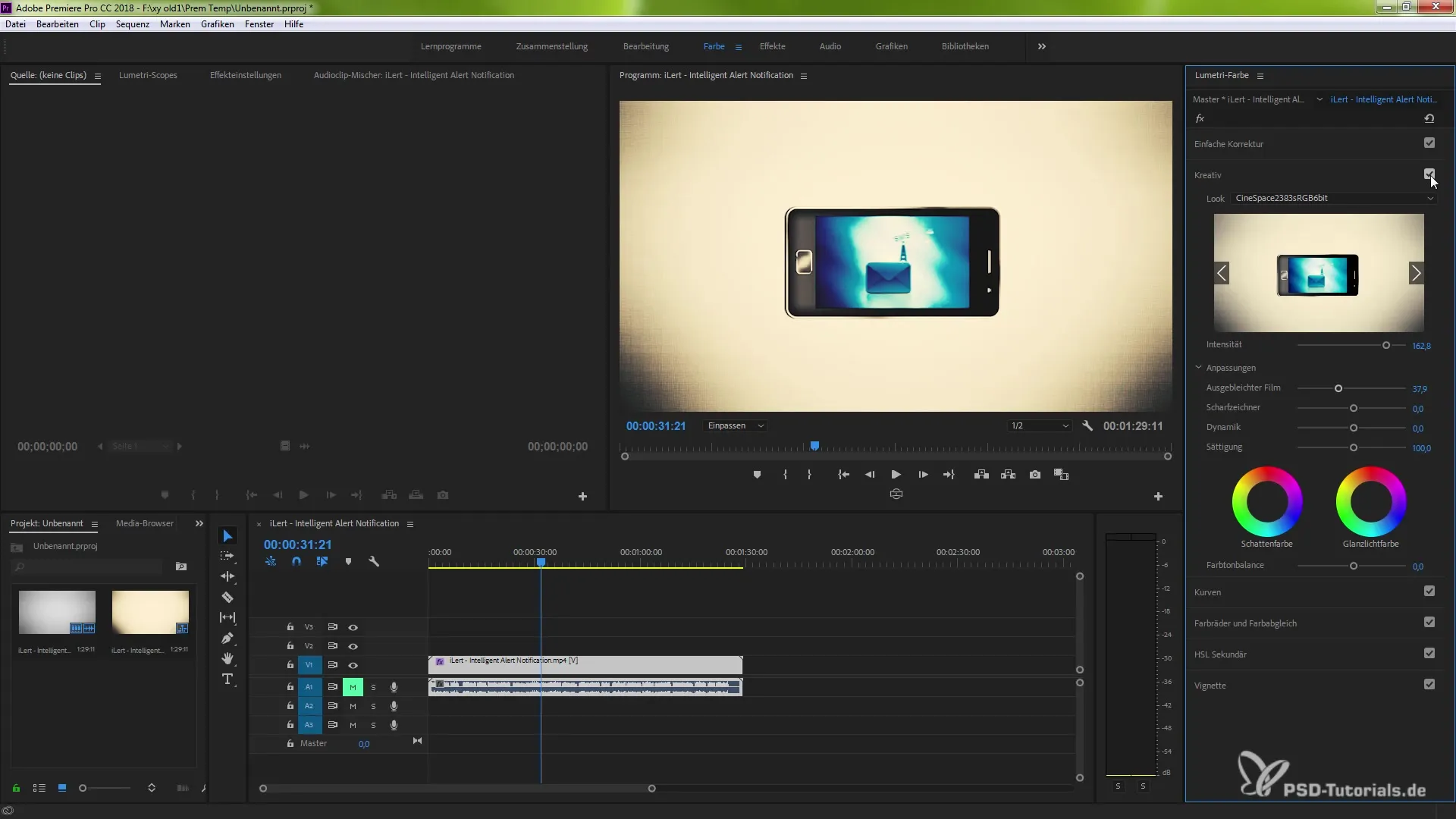 Vergleichsansicht in Premiere Pro CC 2018 für Farbkorrekturen Vergleichsansicht in Premiere Pro CC 2018 für Farbkorrekturen