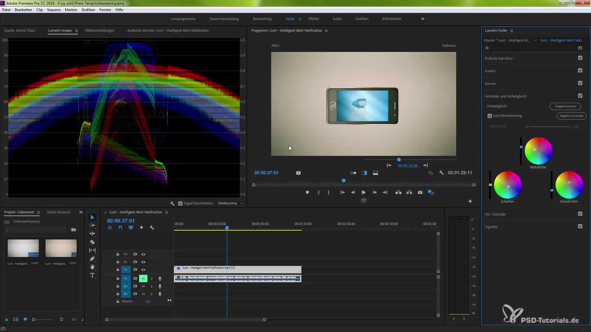 Vergleichsansicht in Premiere Pro CC 2018 für Farbkorrekturen Vergleichsansicht in Premiere Pro CC 2018 für Farbkorrekturen