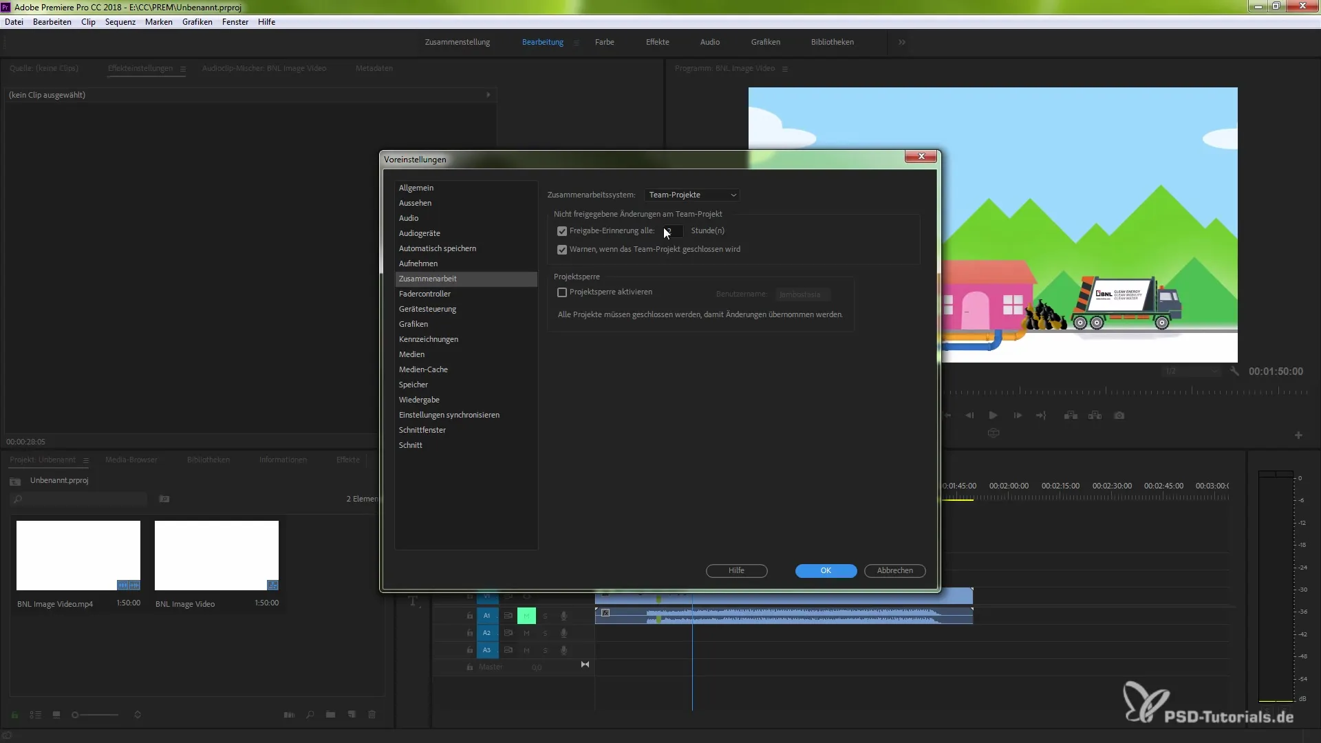 Effiziente Teamarbeit in Premiere Pro CC 2018 Effiziente Teamarbeit in Premiere Pro CC 2018