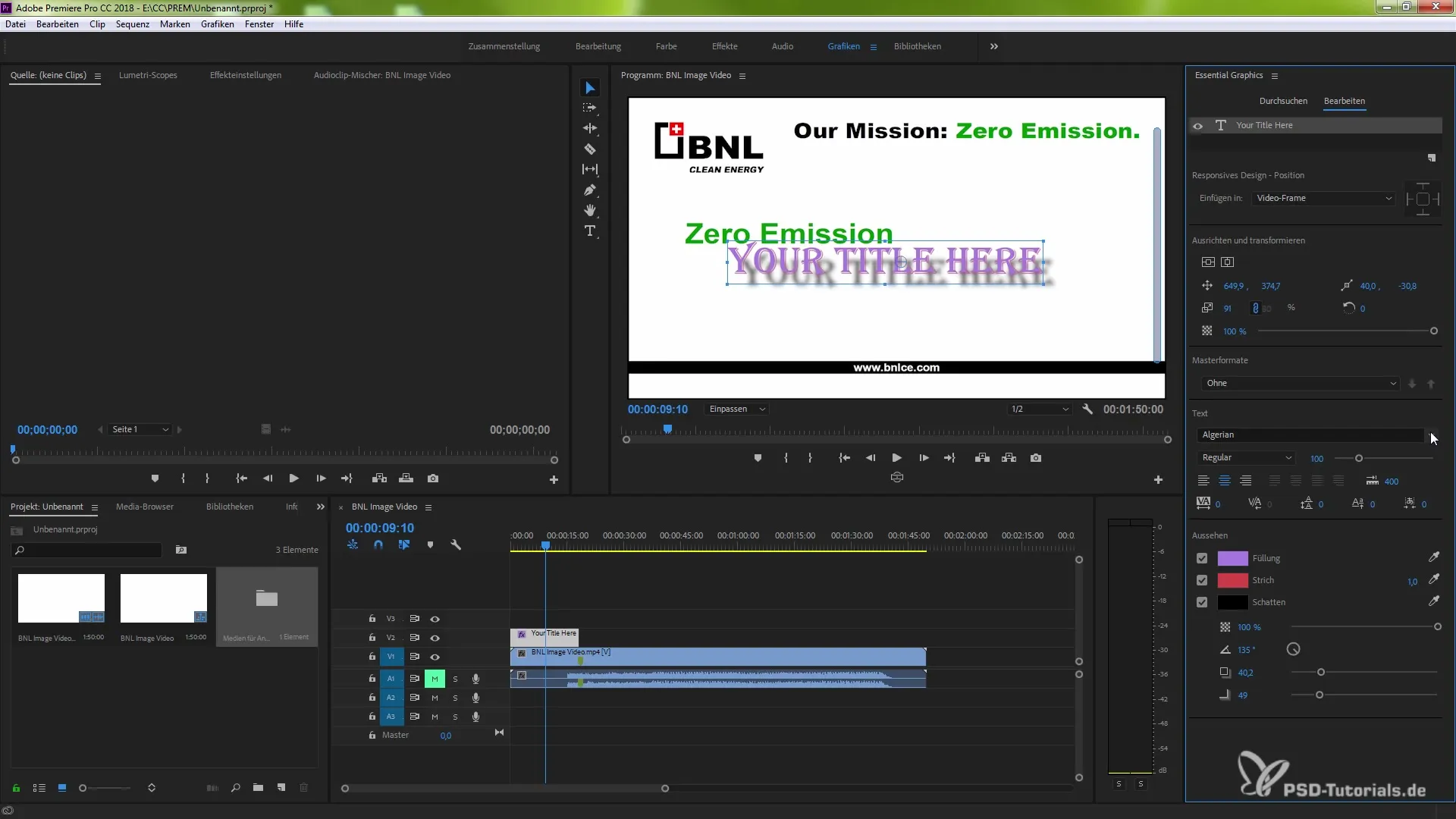 Verbesserung des Essential Graphics Bedienfelds in Premiere Pro CC 2018 Verbesserung des Essential Graphics Bedienfelds in Premiere Pro CC 2018