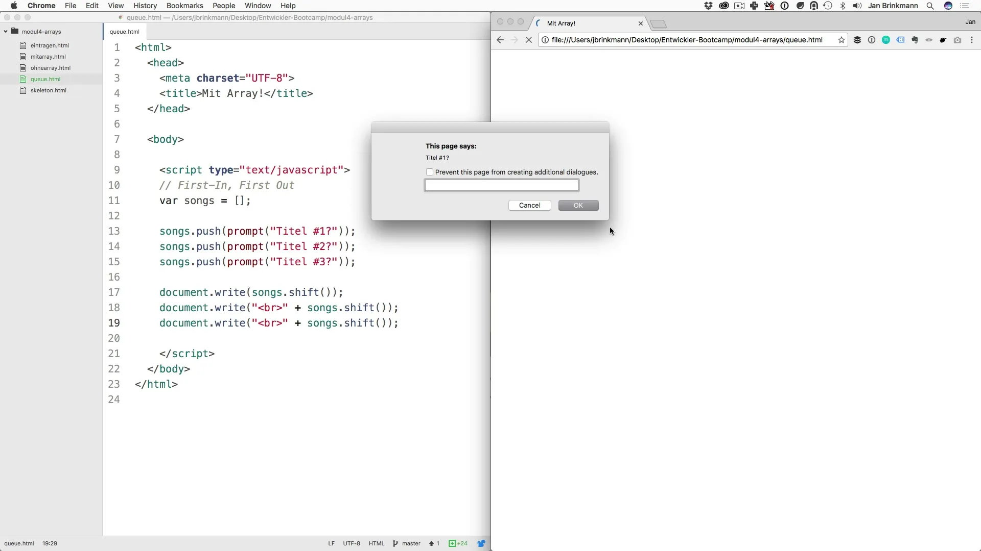Erfolgreiche Implementierung einer Queue mit Arrays Erfolgreiche Implementierung einer Queue mit Arrays